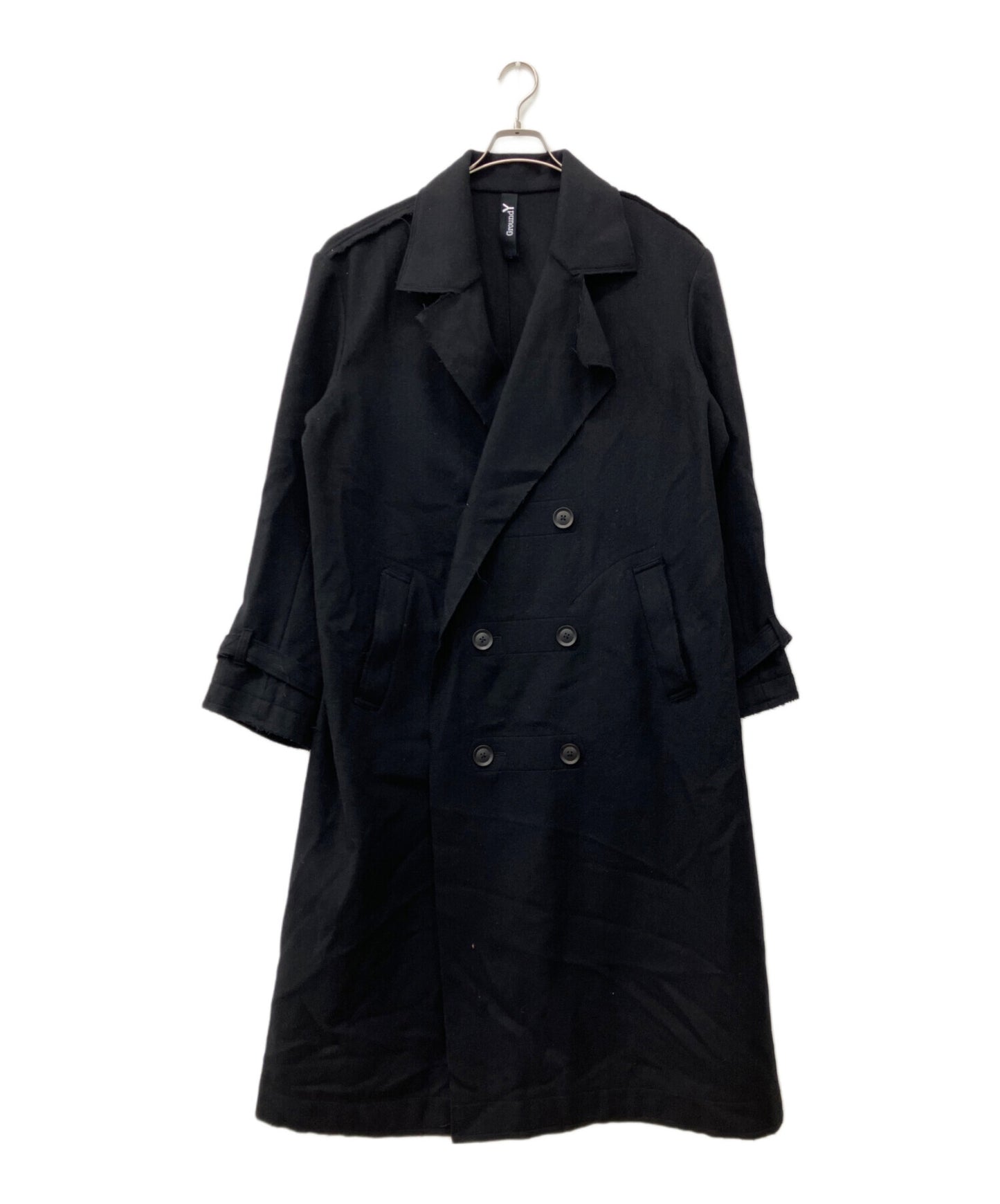 [Pre-owned] GROUND Y Oversized Melton Trench Coat GJ-C02-102