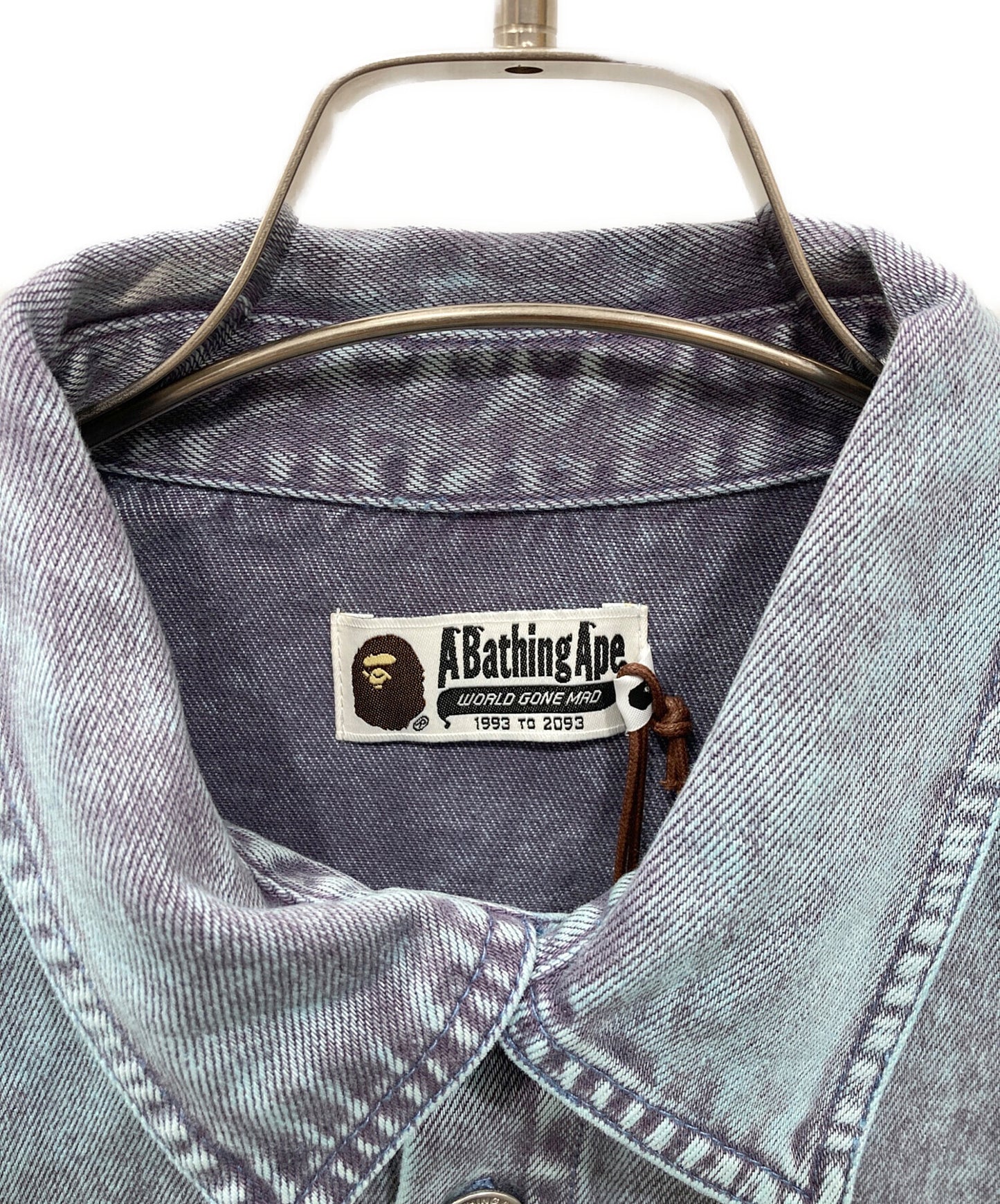 [Pre-owned] A BATHING APE ACID WASH WORK SHIRT 001SHK301303M
