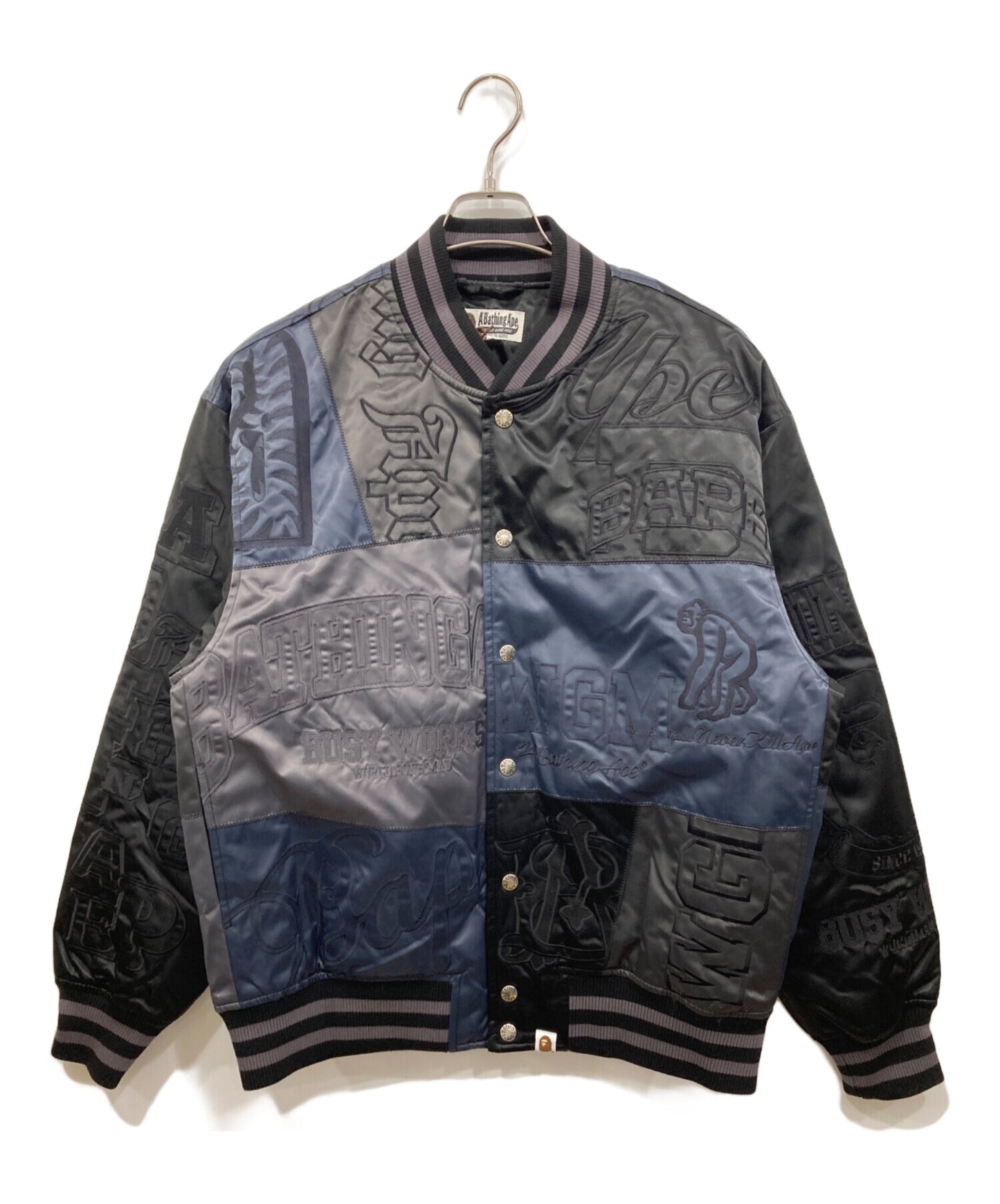 [Pre-owned] A BATHING APE PATCHWORK VARSITY JACKET 001hjk301302m