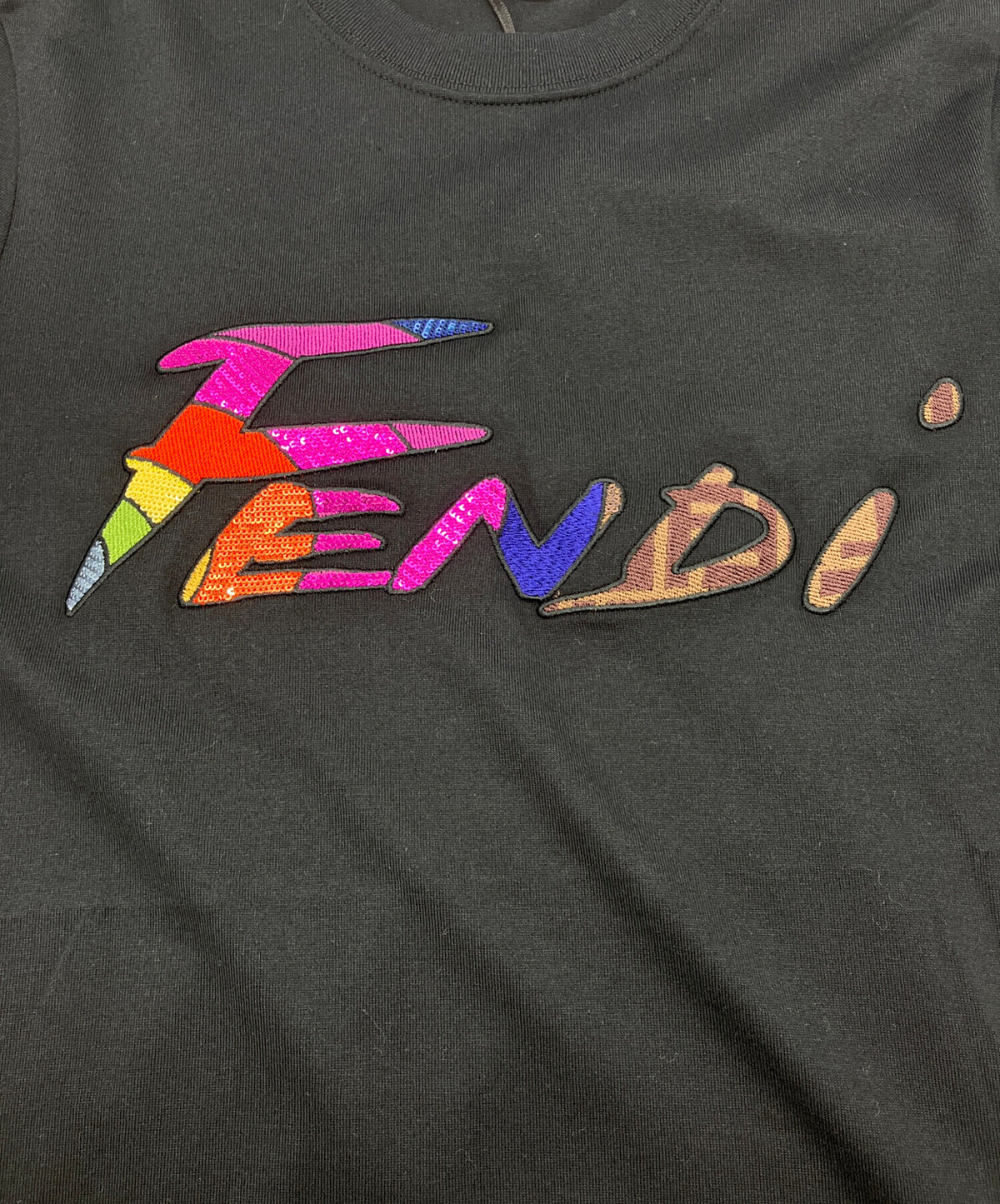 [Pre-owned] FENDI Logo-Embroidered T-Shirt FS7254 AJXG FS7254 AJXG