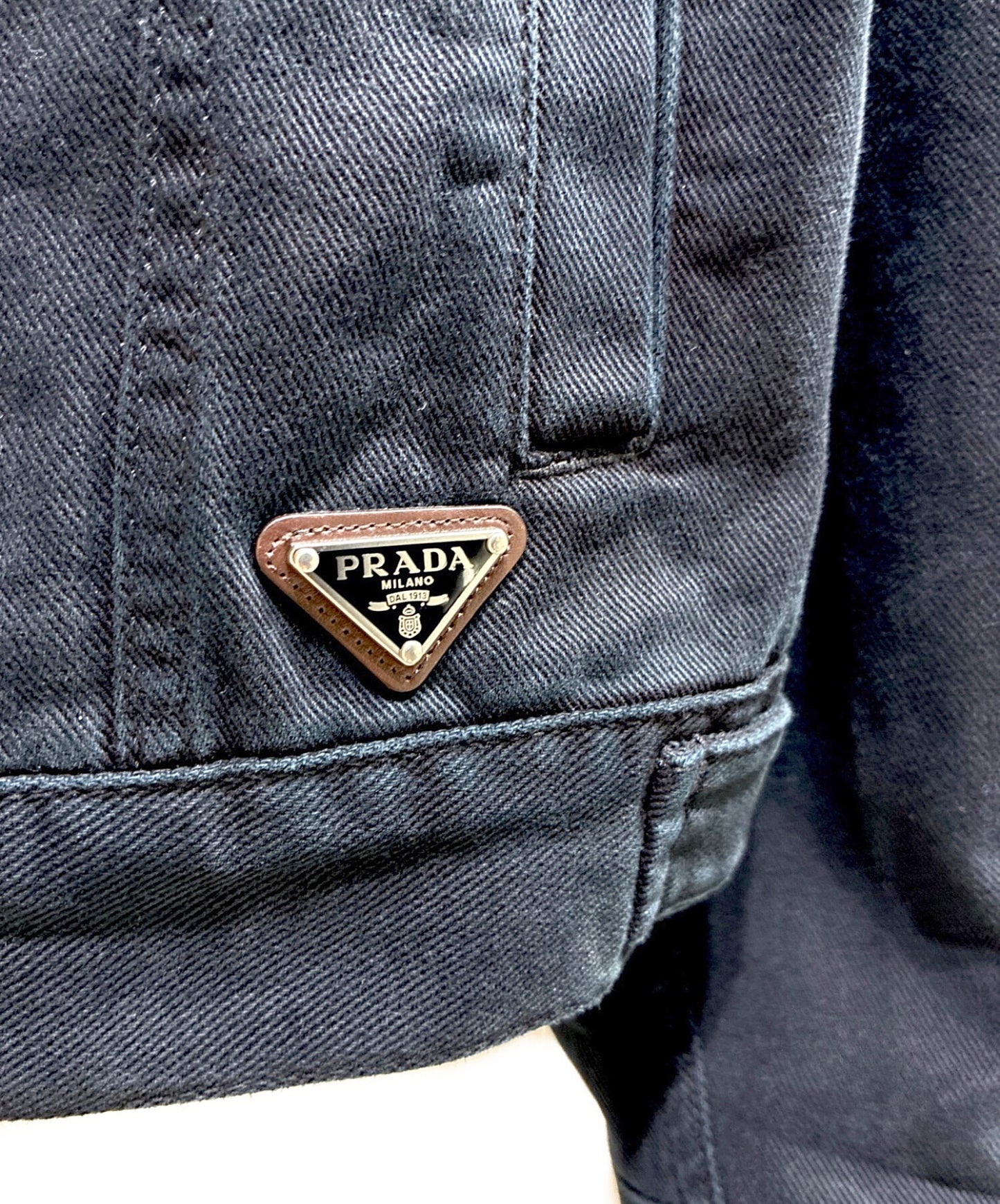 [Pre-owned] PRADA Denim Blouson Jacket / Triangle Logo / G-Jun / Washed GFB311 (RFID-compatible product)