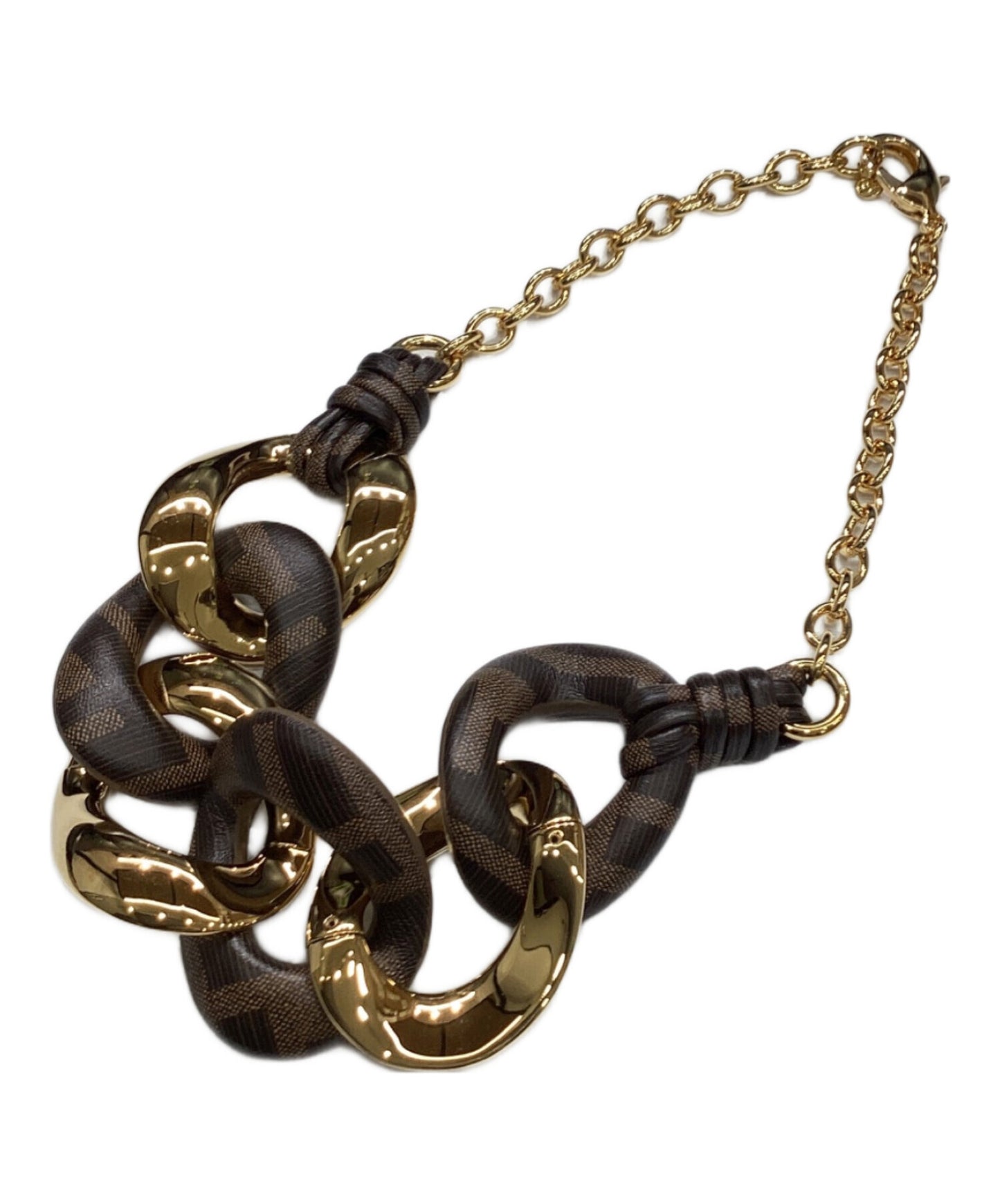 [Pre-owned] FENDI Zuccaraj chain necklace