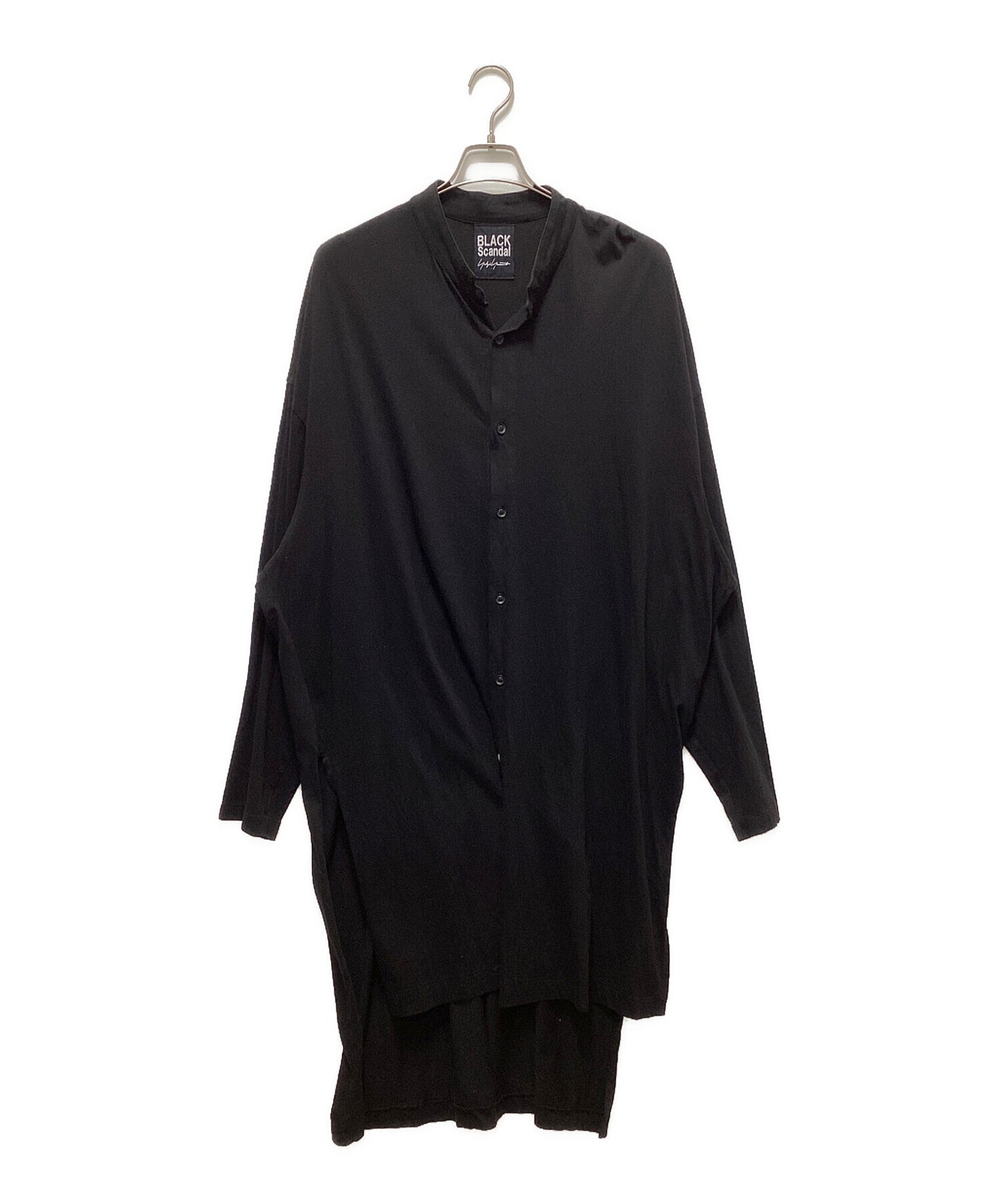 [Pre-owned] BLACK Scandal Yohji Yamamoto Back Print Stand Collar Long-Sleeve HN-T47-085