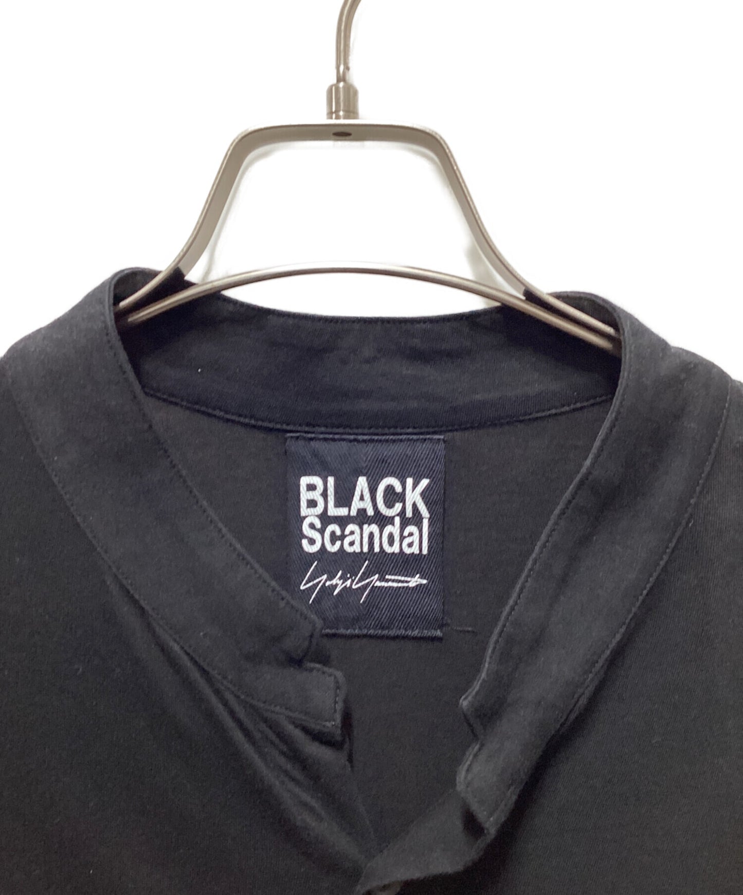 [Pre-owned] BLACK Scandal Yohji Yamamoto Back Print Stand Collar Long-Sleeve HN-T47-085