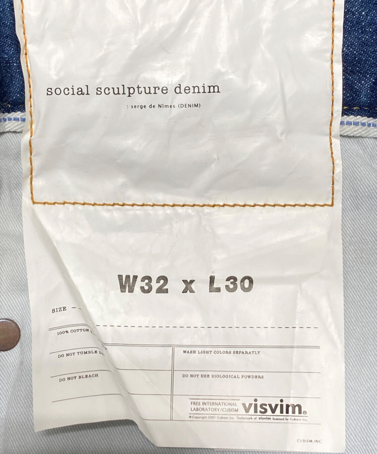 [Pre-owned] VISVIM SOCIAL SCULPTURE 21 DAMAGED-40 (Social Sculpture 21 Damaged Denim Pants) 0124105005018