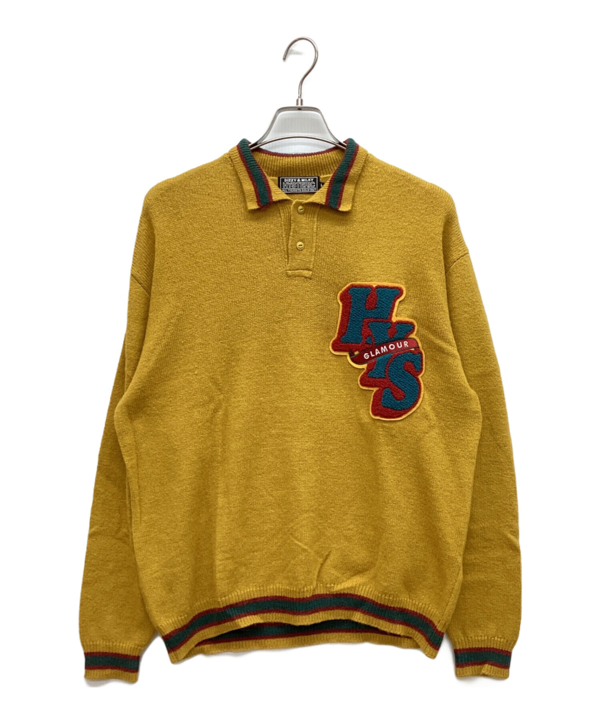 [Pre-owned] Hysteric Glamour ROUND LETTERS Patch Polo Collar Sweater 02223NS11