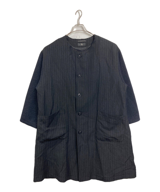 [Pre-owned] Y's Collarless Coat Design Coat Long Coat Outerwear Light Outerwear Made in Japan YR-C08-107