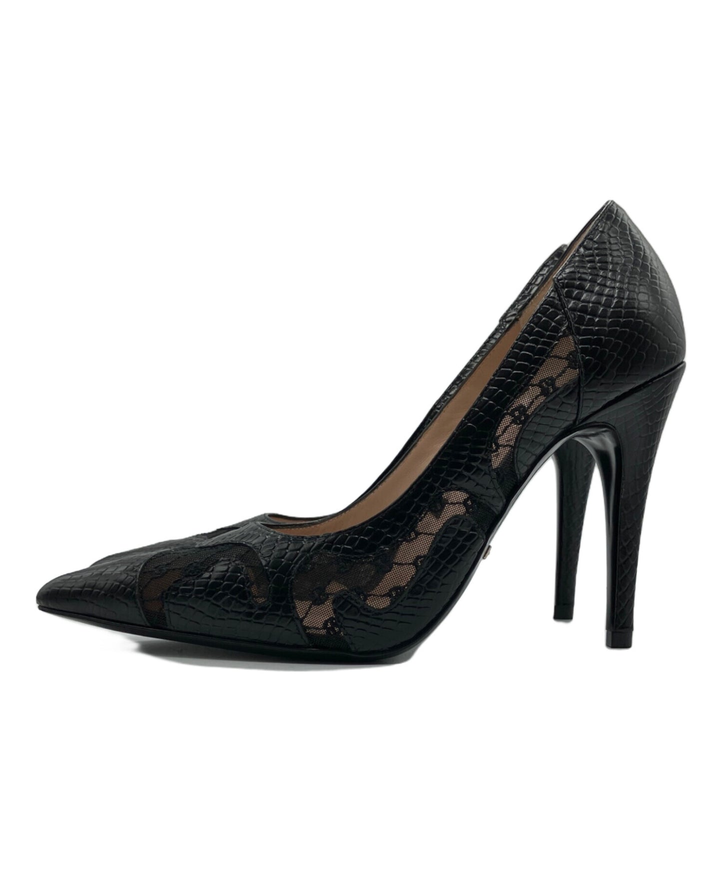 [Pre-owned] GUCCI Python-Print Leather Pumps 738689