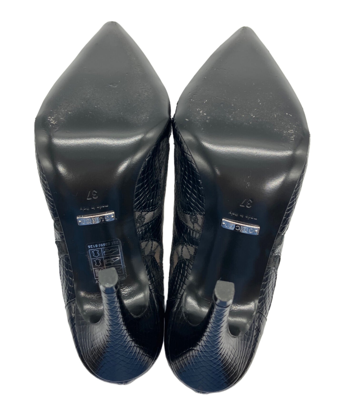 [Pre-owned] GUCCI Python-Print Leather Pumps 738689