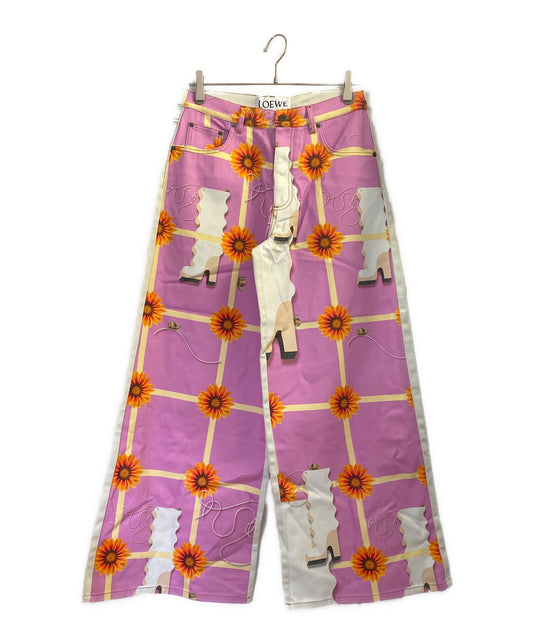 [Pre-owned] LOEWE Printed High-Rise Y-Jeans S540Y11X09