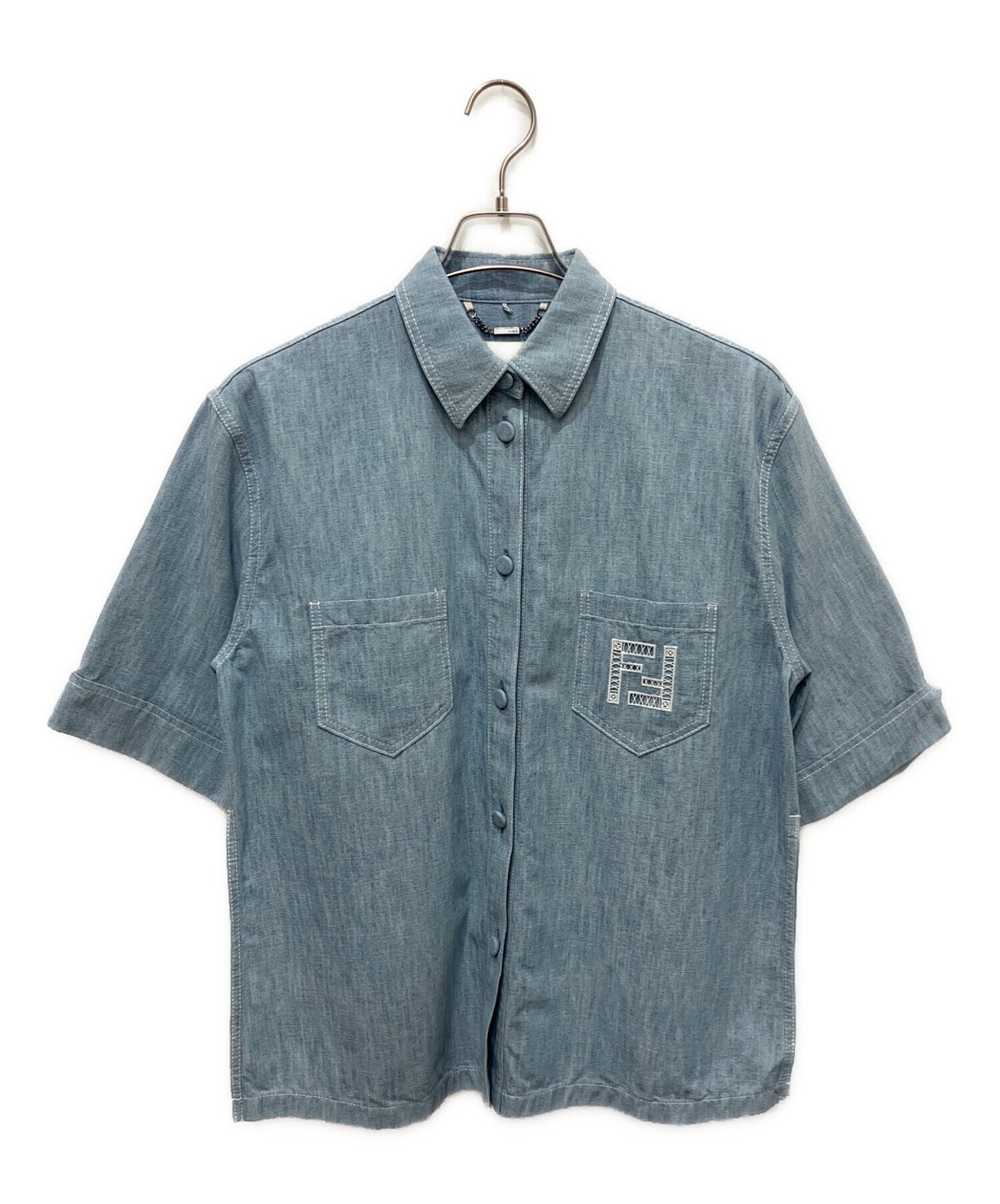 [Pre-owned] FENDI FF Logo Cotton Shirt FLF641