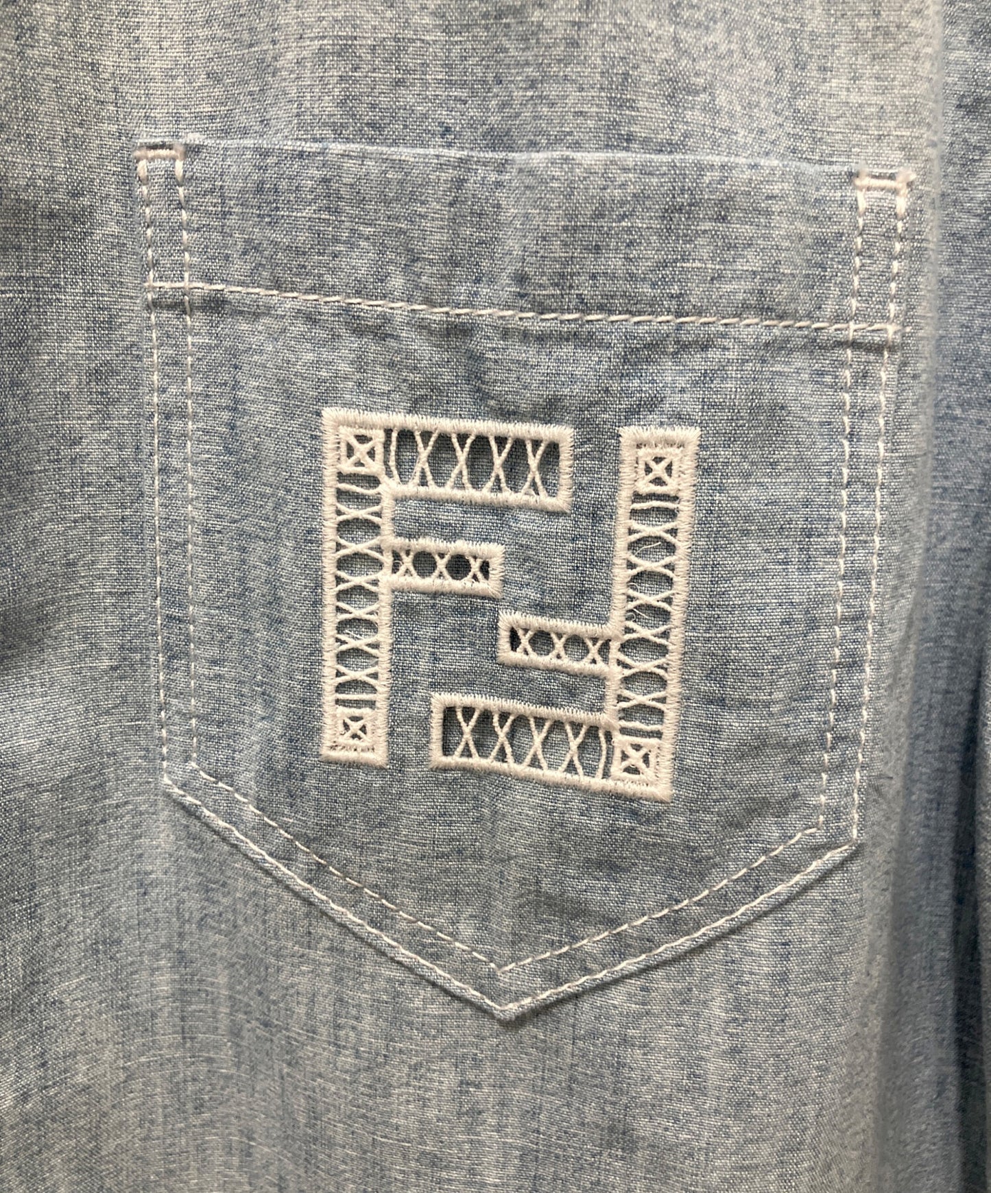 [Pre-owned] FENDI FF Logo Cotton Shirt FLF641