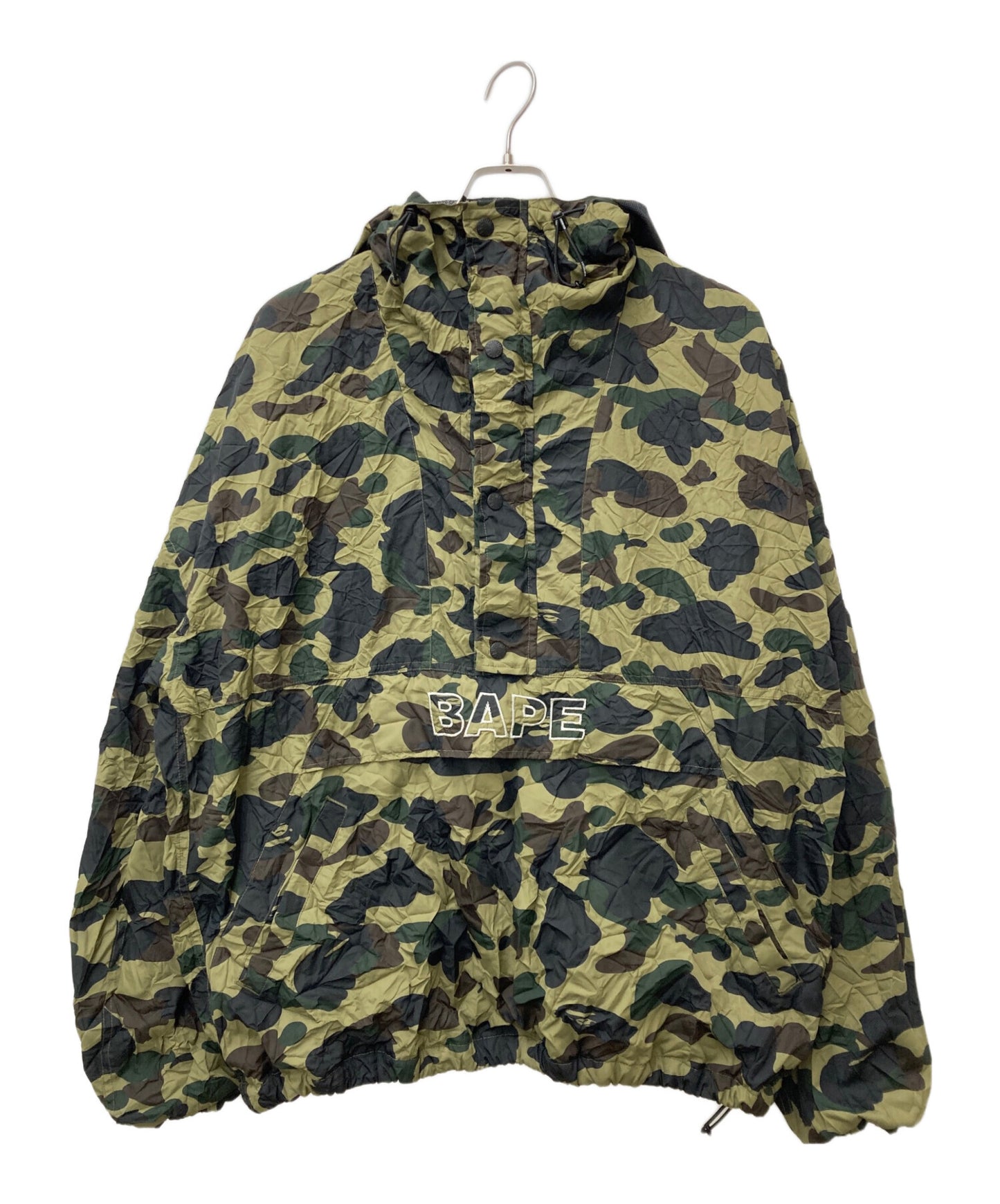 [Pre-owned] A BATHING APE CRINKLE EFFECT 1ST CAMO HALF ZIP HOODIE JACKET 001LJL301004M 001ljl301004m