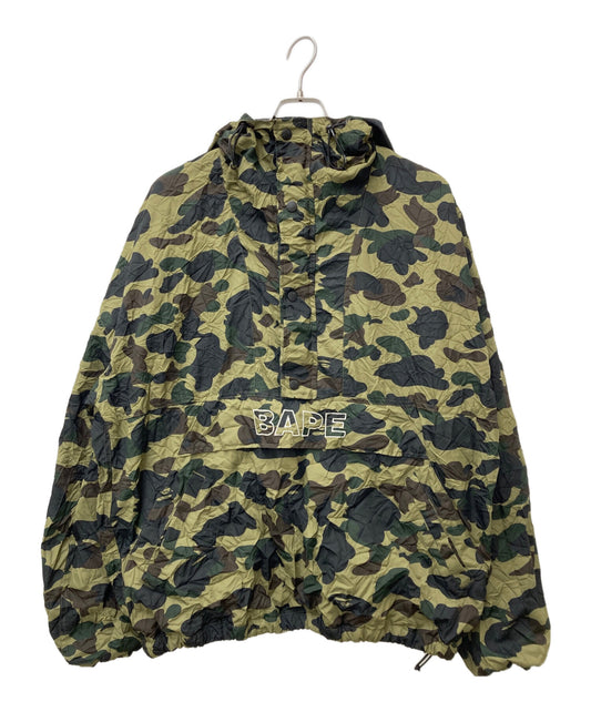 [Pre-owned] A BATHING APE CRINKLE EFFECT 1ST CAMO HALF ZIP HOODIE JACKET 001LJL301004M 001ljl301004m