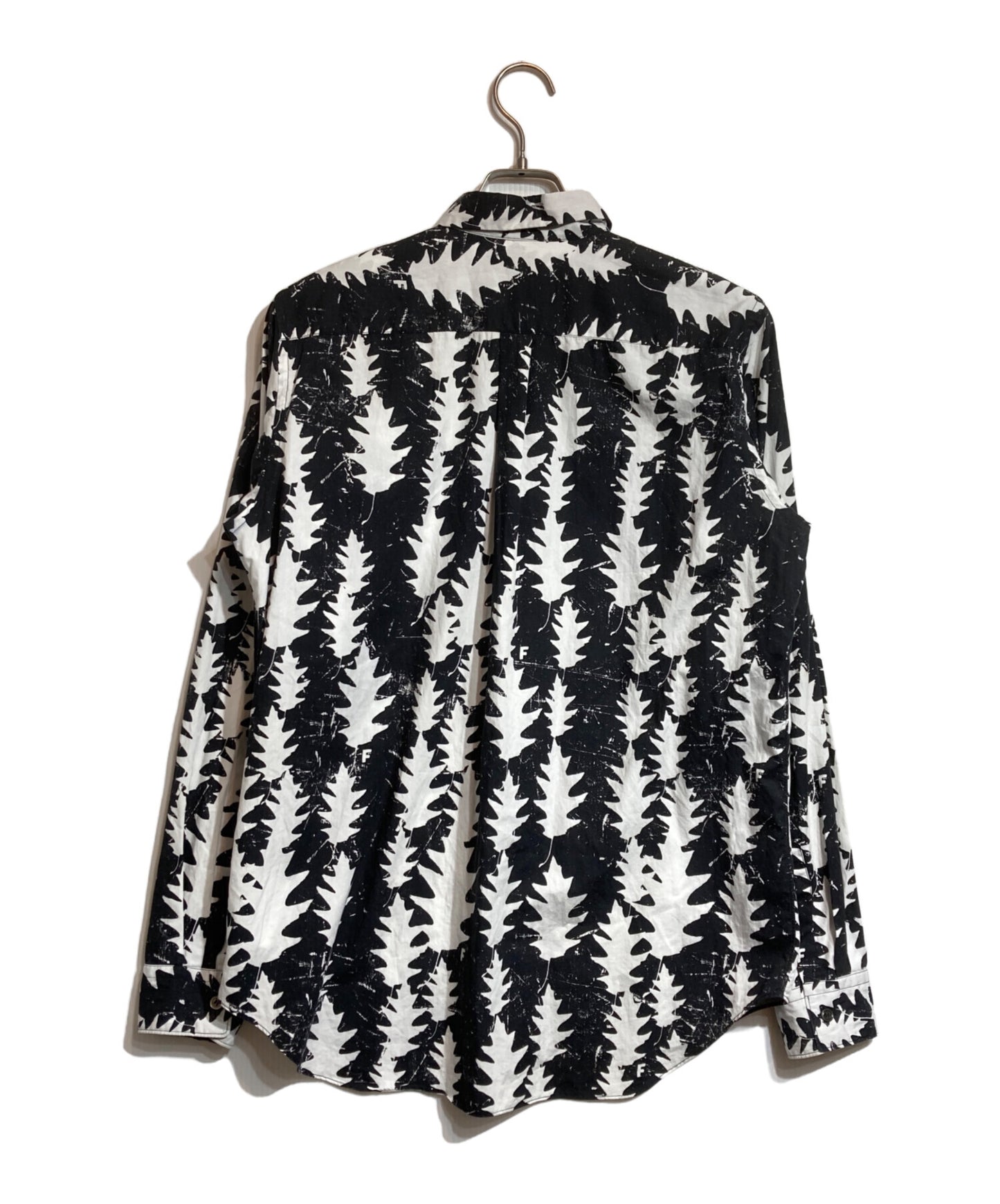 [Pre-owned] BLACK COMME des GARCONS Monochrome leaf print shirt