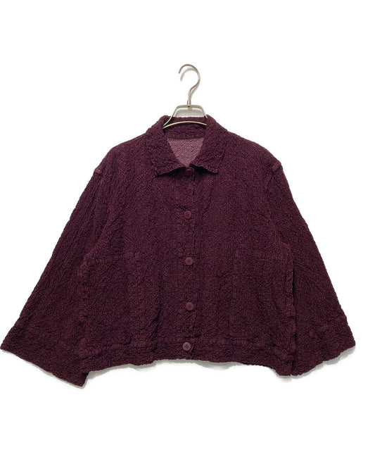 [Pre-owned] me ISSEY MIYAKE Herringbone Flocked Cauliflower Cardigan MI52FO231