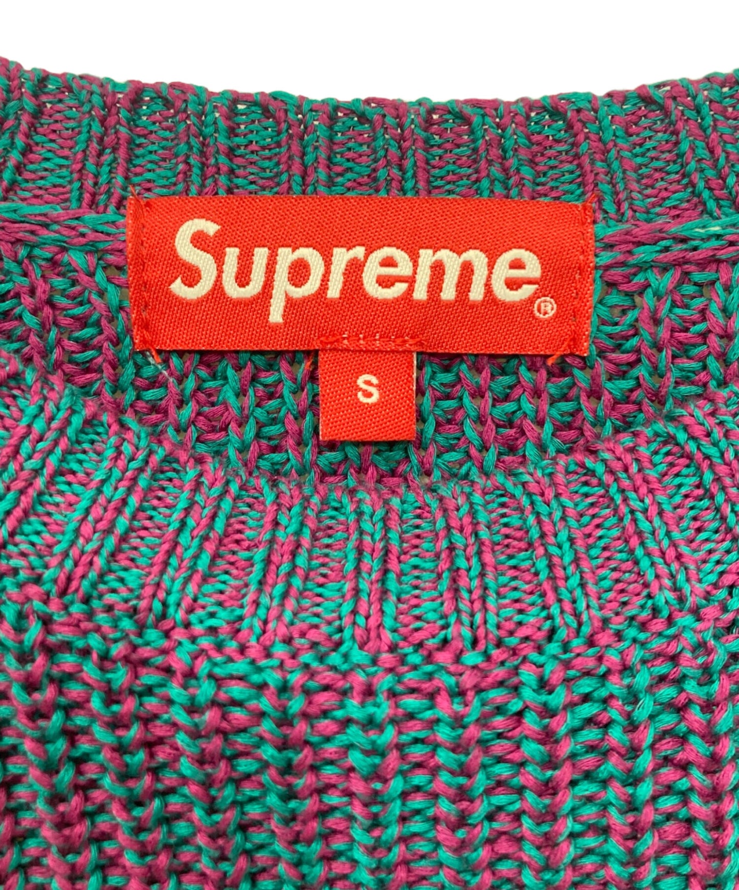 [Pre-owned] SUPREME 21AW Melange Rib Knit Sweater Small Box Logo