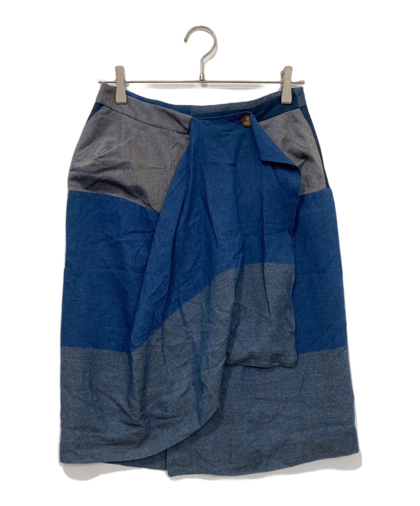 [Pre-owned] Vivienne Westwood RED LABEL Check shaped wrap skirt 356-01-25005