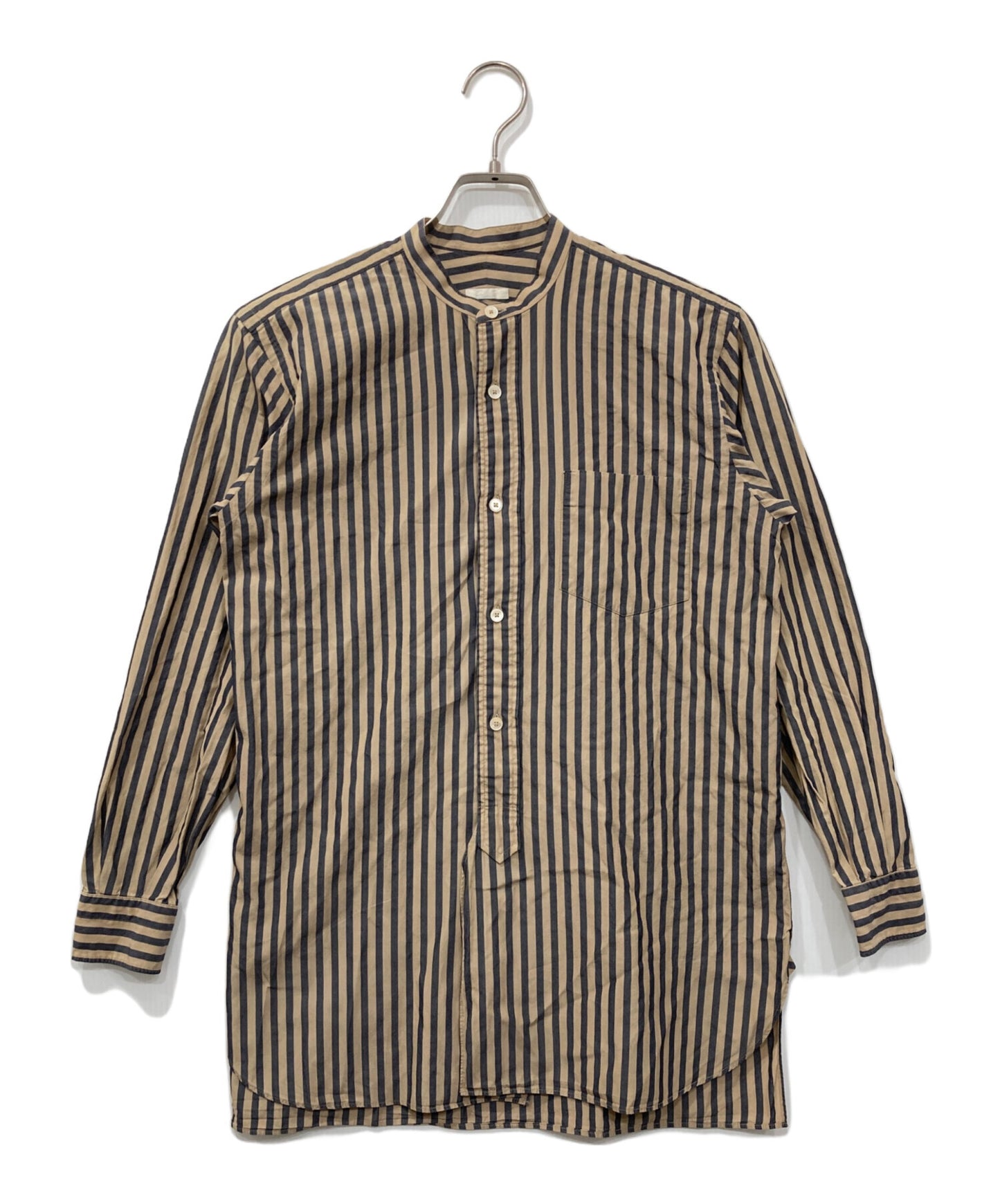 [Pre-owned] COMOLI Striped Band-Collar Shirt J03-02002