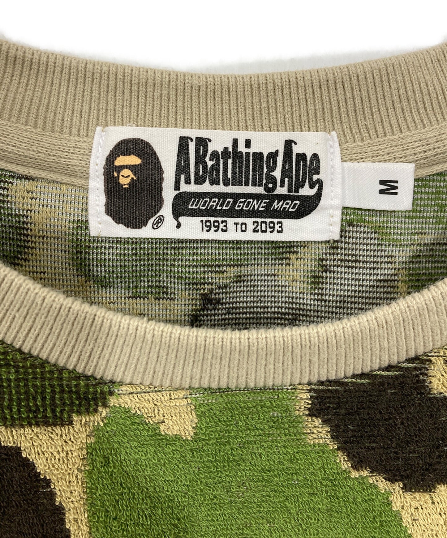 [Pre-owned] A BATHING APE ABC CAMO PILE JACQUARD ONE POINT TEE 001CSL301005M