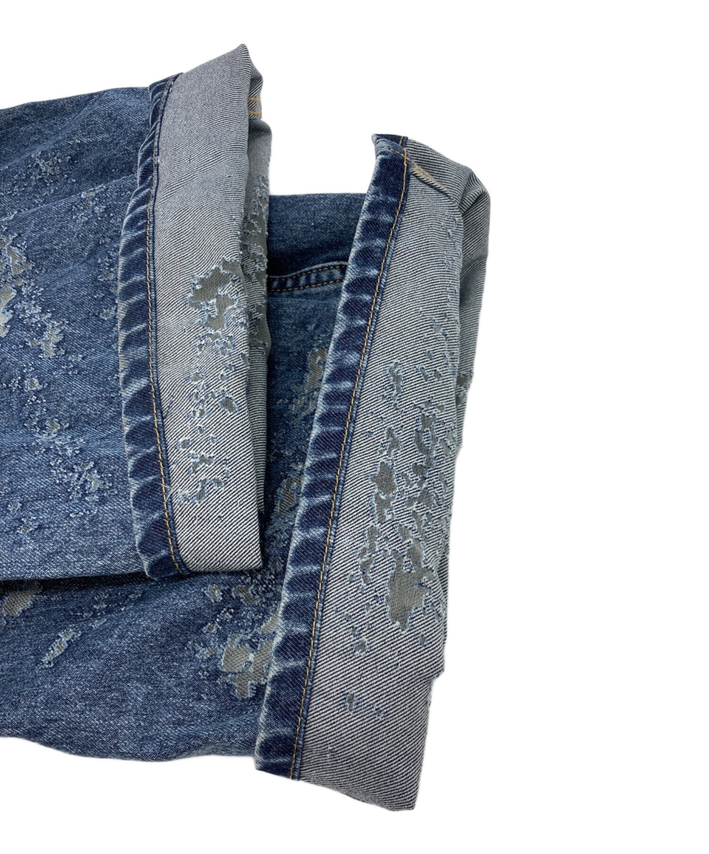 [Pre-owned] EVISU Seagull embroidered and lasered wide leg jeans 2EAHTW4JE4101WLDN