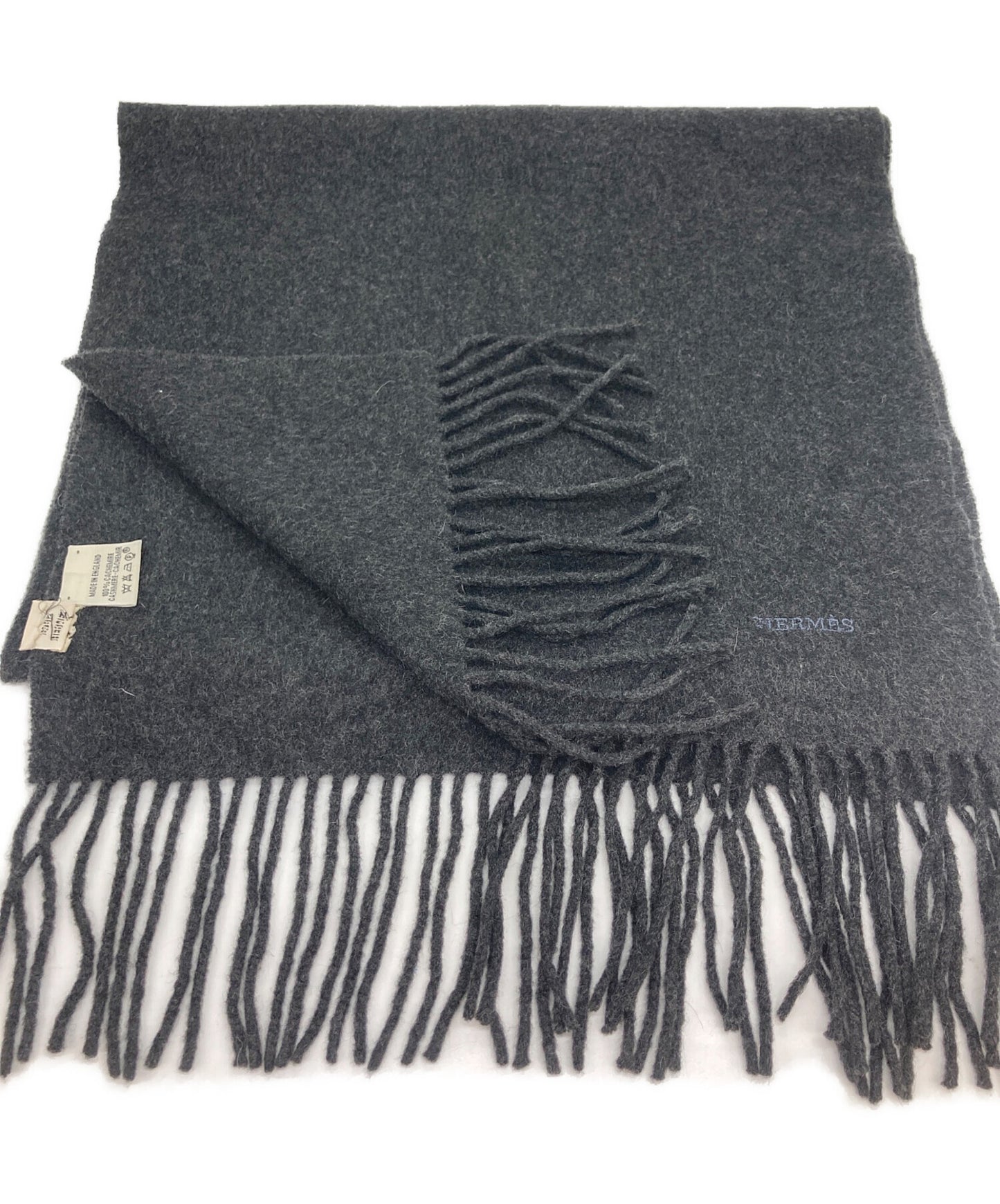 [Pre-owned] HERMES Cashmere Fringed Scarf
