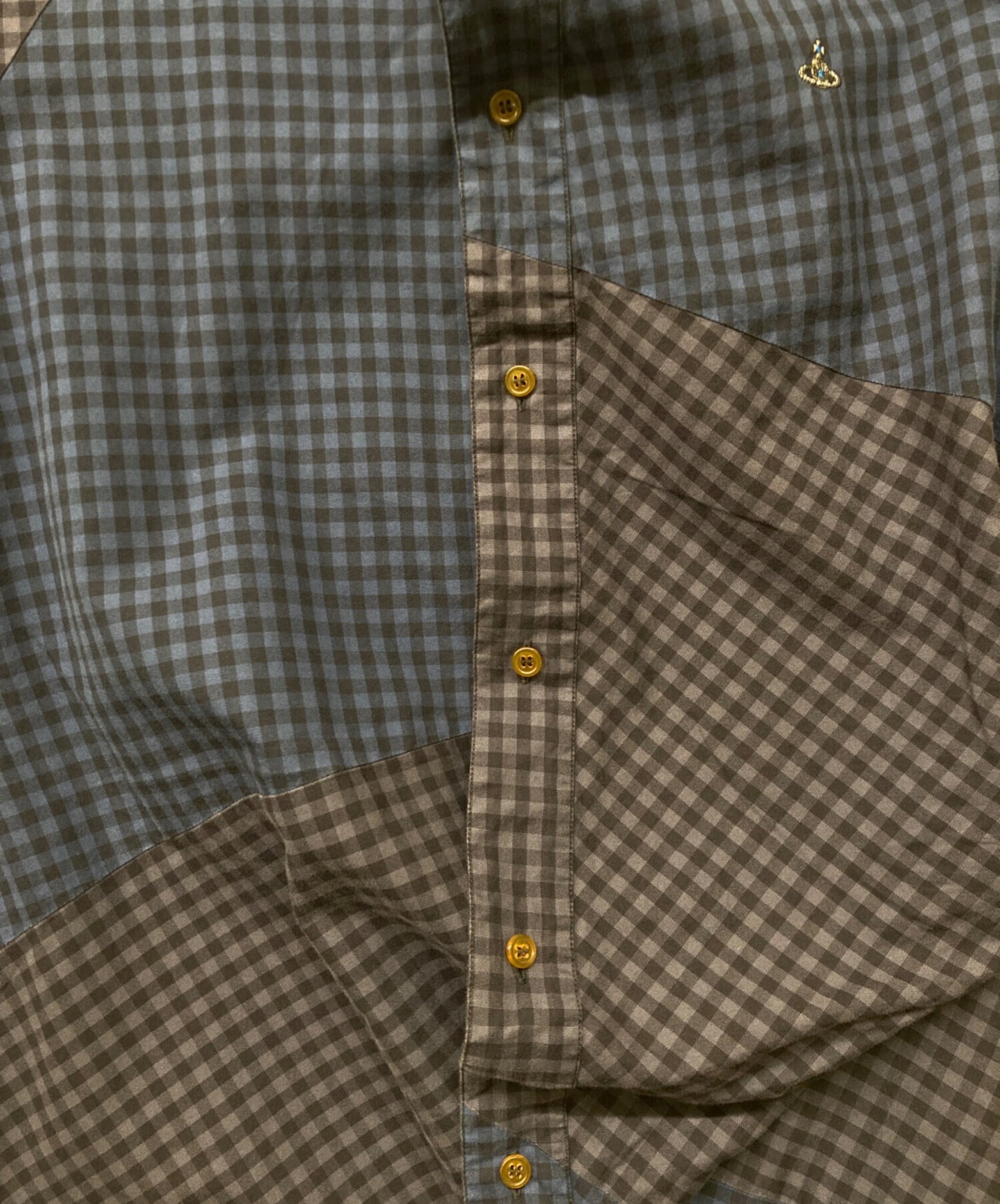 [Pre-owned] Vivienne Westwood man deformed long check shirt VM-WR-75398