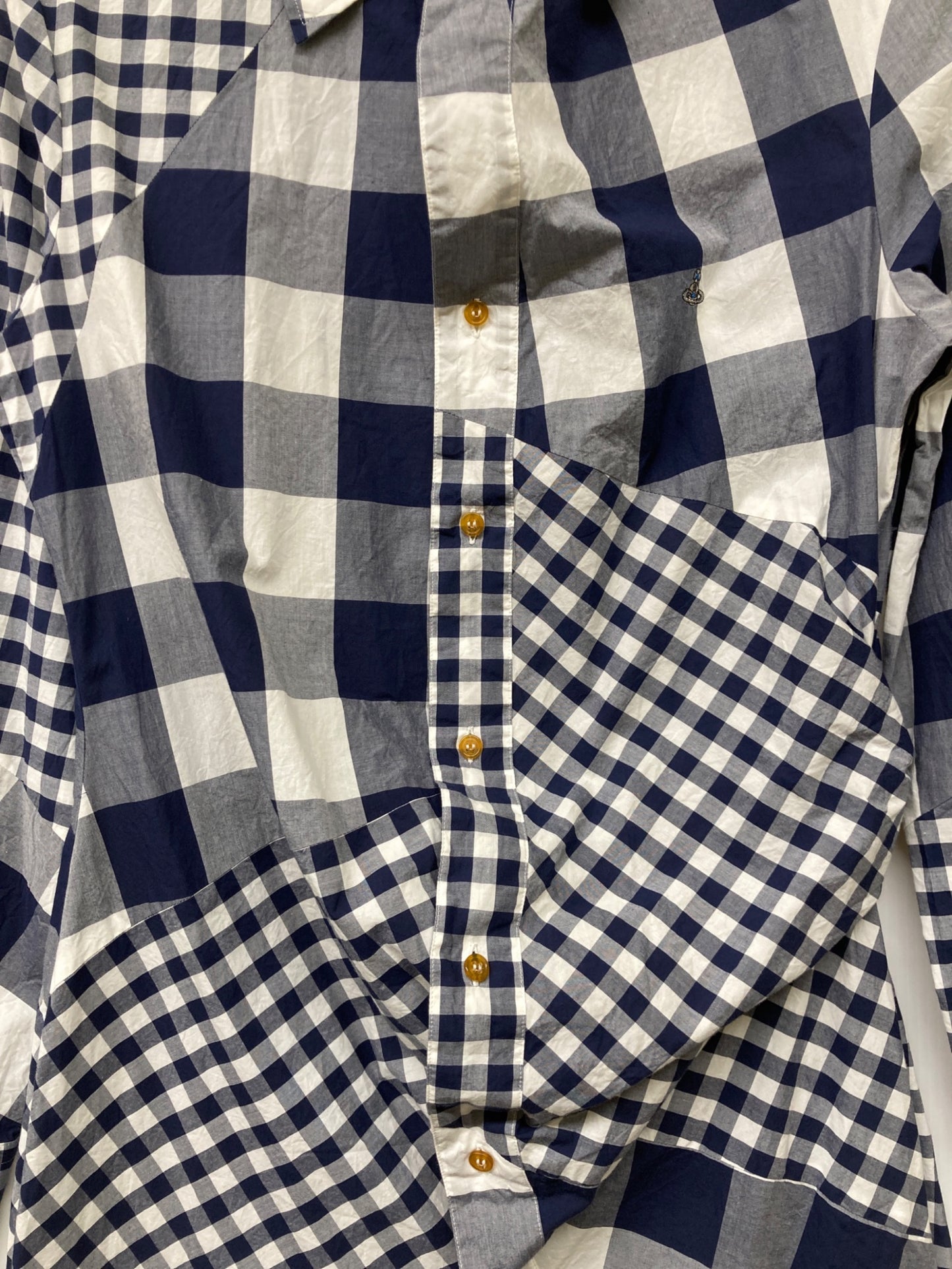 [Pre-owned] Vivienne Westwood man deformed long check shirt VW-WR-77369