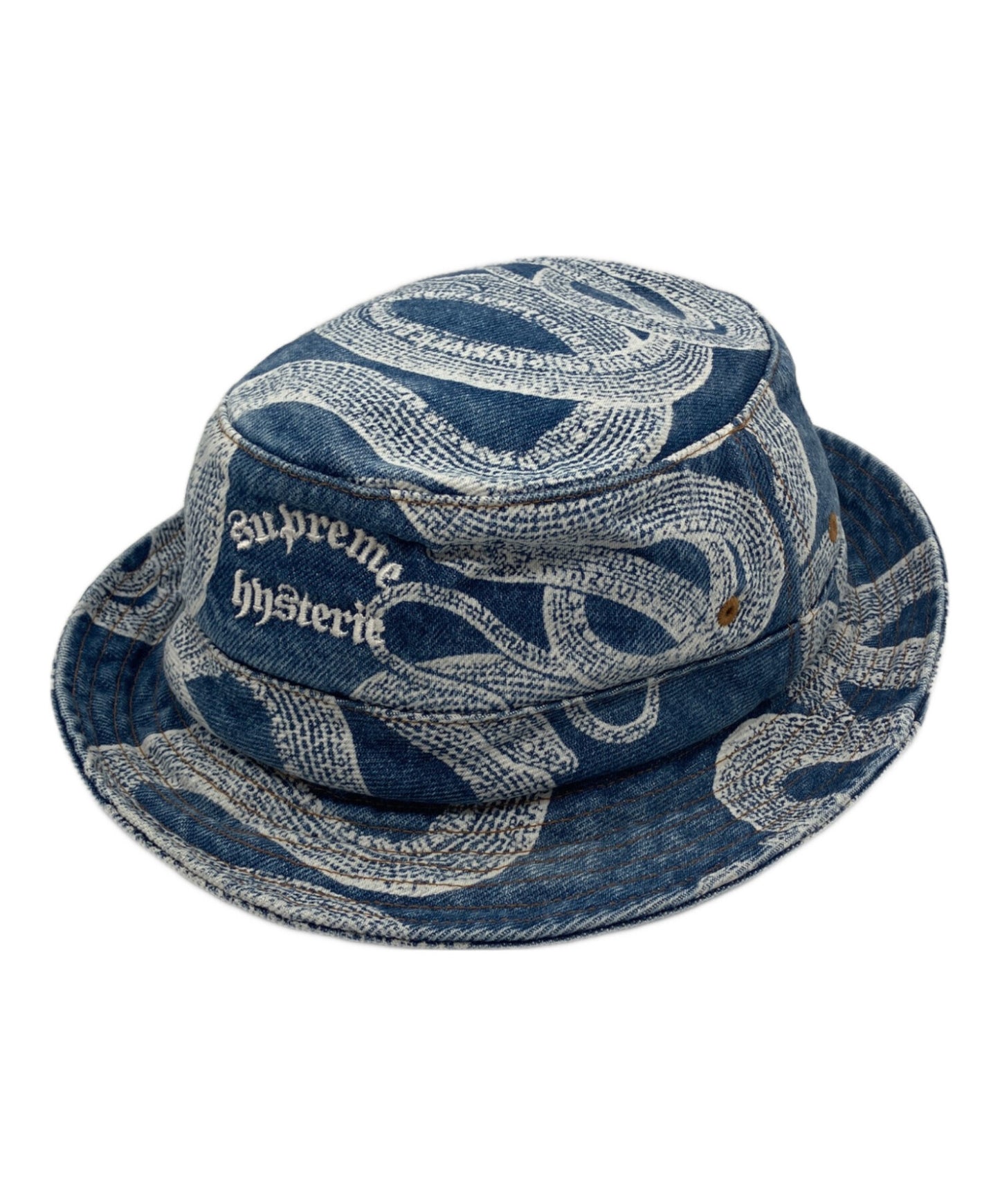 [Pre-owned] SUPREME Snake Denim Crusher "Blue" Snake Denim Crusher Blue Bucket Hat