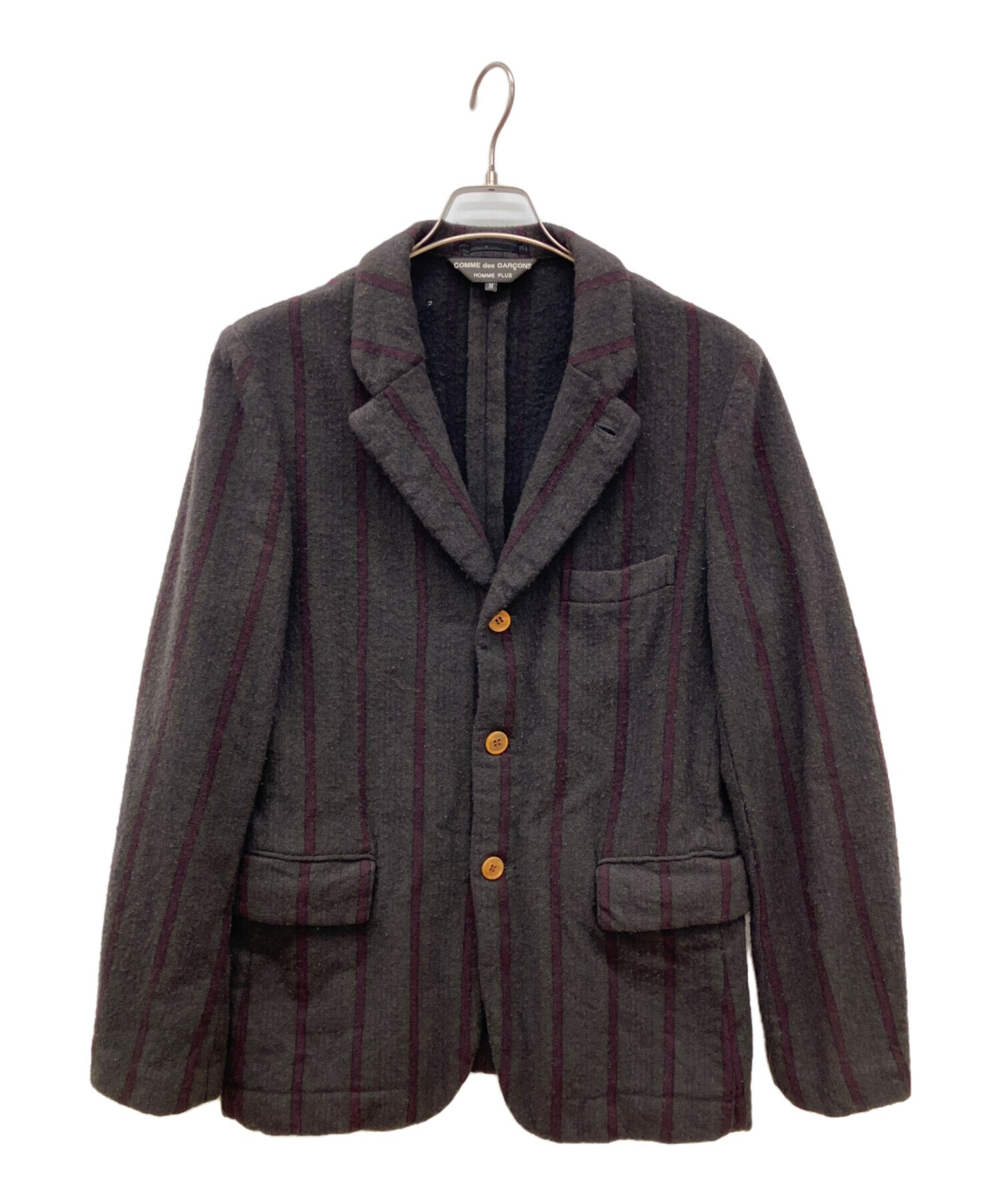 [Pre-owned] COMME des GARCONS HOMME PLUS 02AW Wool Shrink Stripe 3B Jacket PG-J099