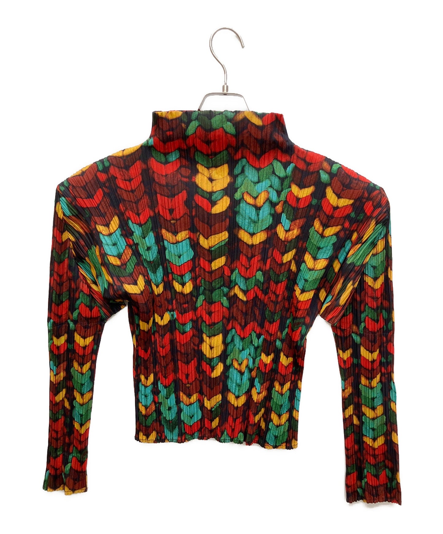 [Pre-owned] PLEATS PLEASE Pleated high-neck cut-and-sewn with all-over pattern PP14-JK441