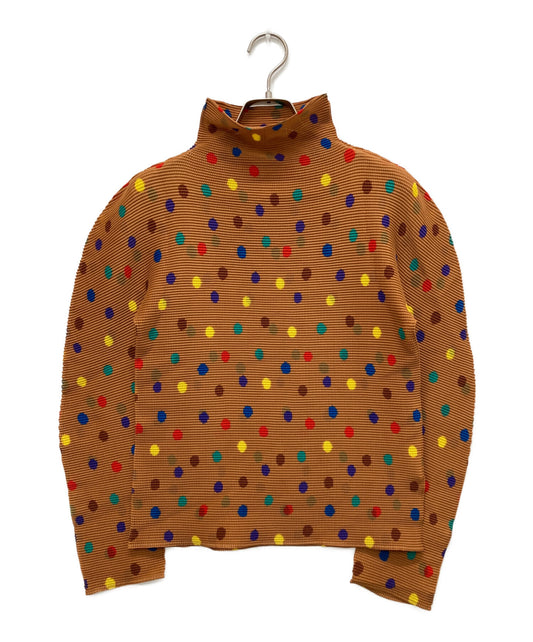 [Pre-owned] me ISSEY MIYAKE Colorful Polka-Dot Pleated T-Shirt MI51FJ231