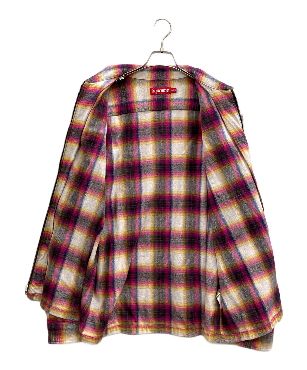 [Pre-owned] SUPREME SHADOW PLAID FLANNEL ZIP-UP SHIRT