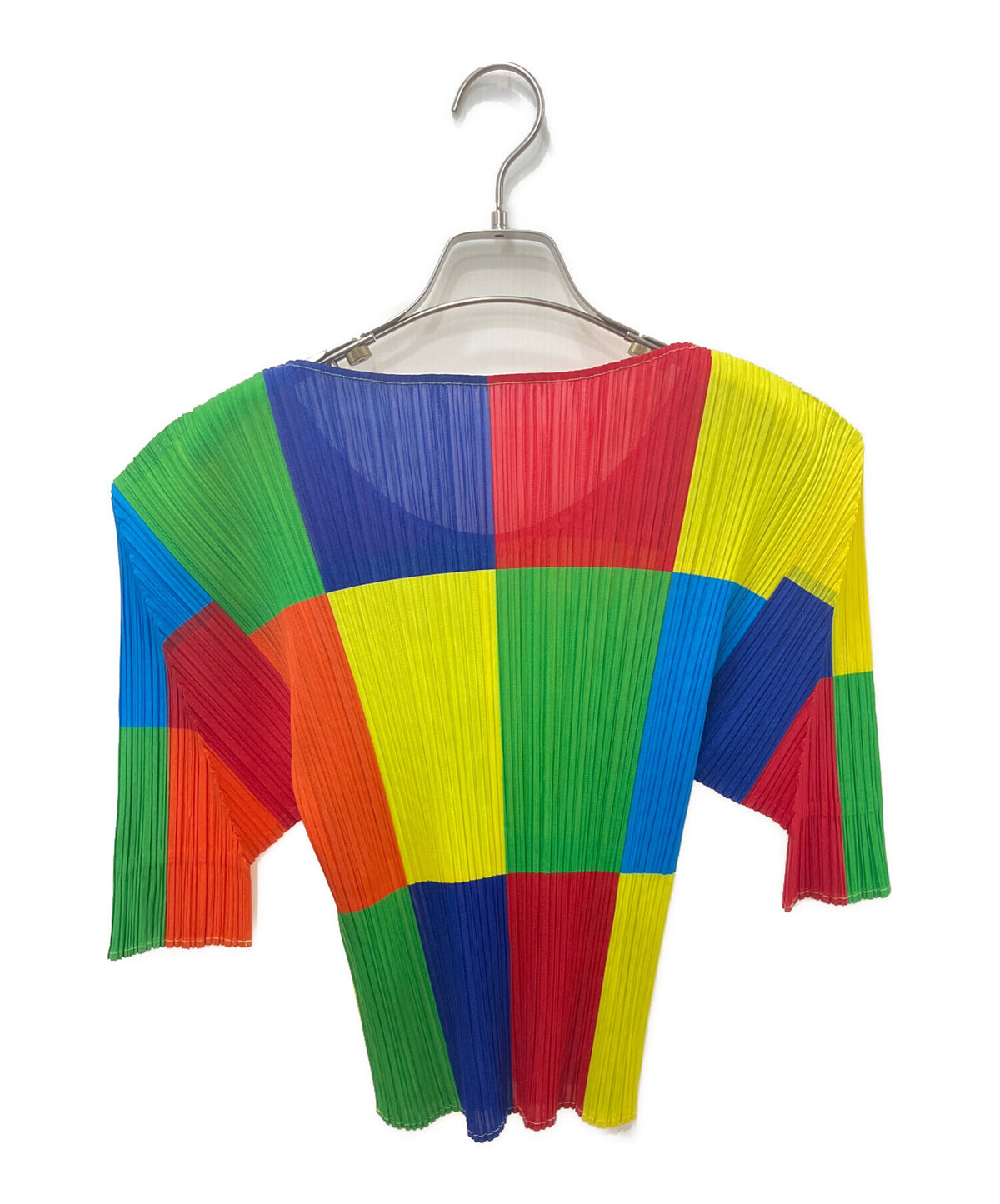 [Pre-owned] PLEATS PLEASE Block-Print Pleated T-Shirt PP14-JK356