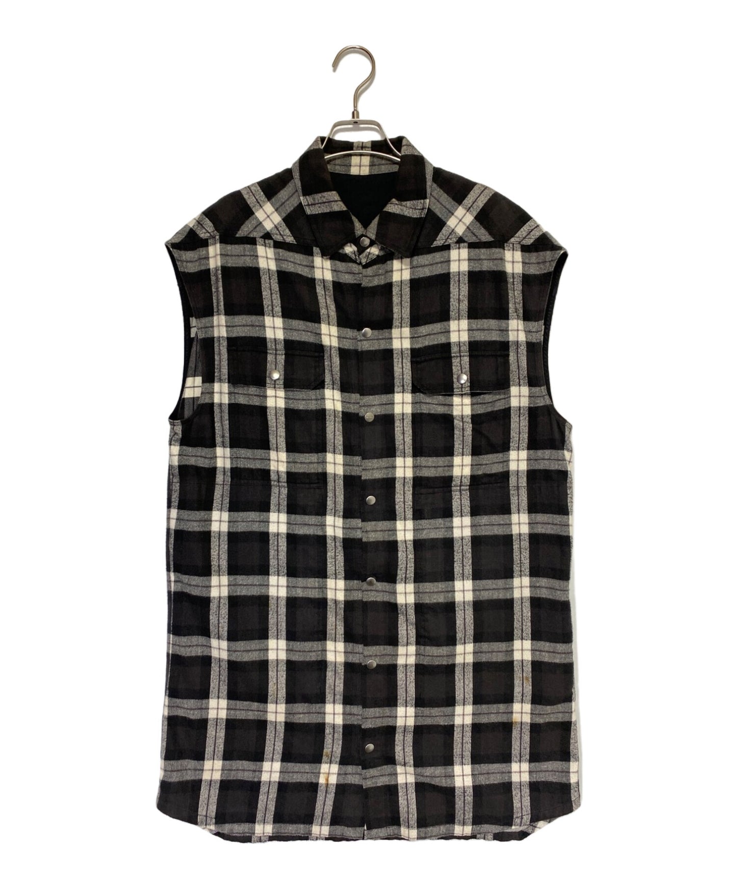 [Pre-owned] RICK OWENS Check Sleeveless Shirt