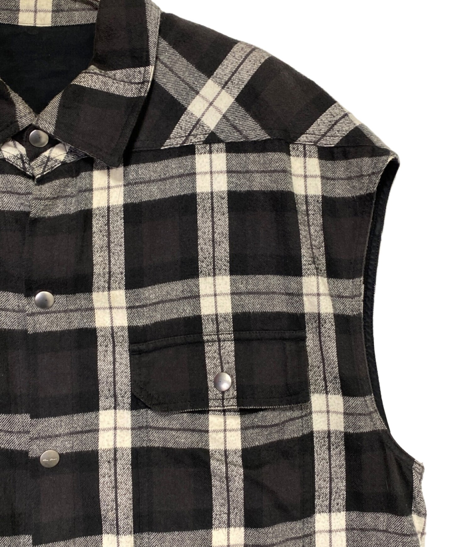 [Pre-owned] RICK OWENS Check Sleeveless Shirt