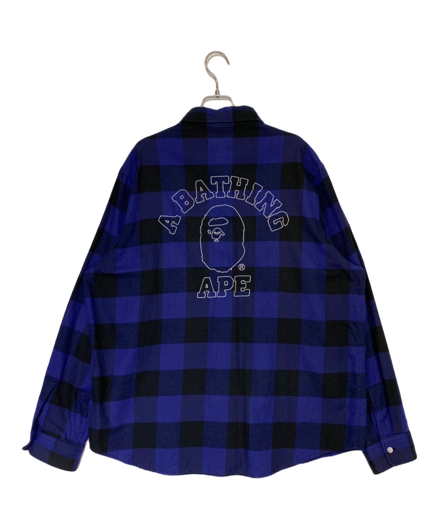 [Pre-owned] A BATHING APE College Block Check Relaxed Fit Shirt 0ZXSTM131004M