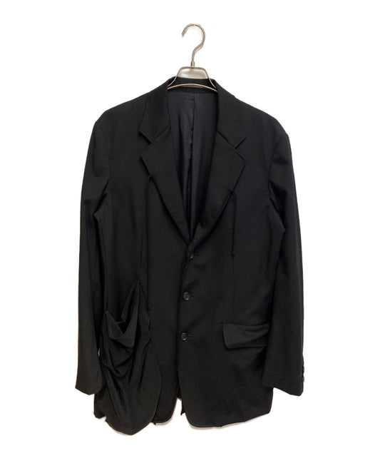 [Pre-owned] Yohji Yamamoto pour homme WOOL GABARDINE LEFT SIDE DRAPED JACKET HJ-J59-100-2