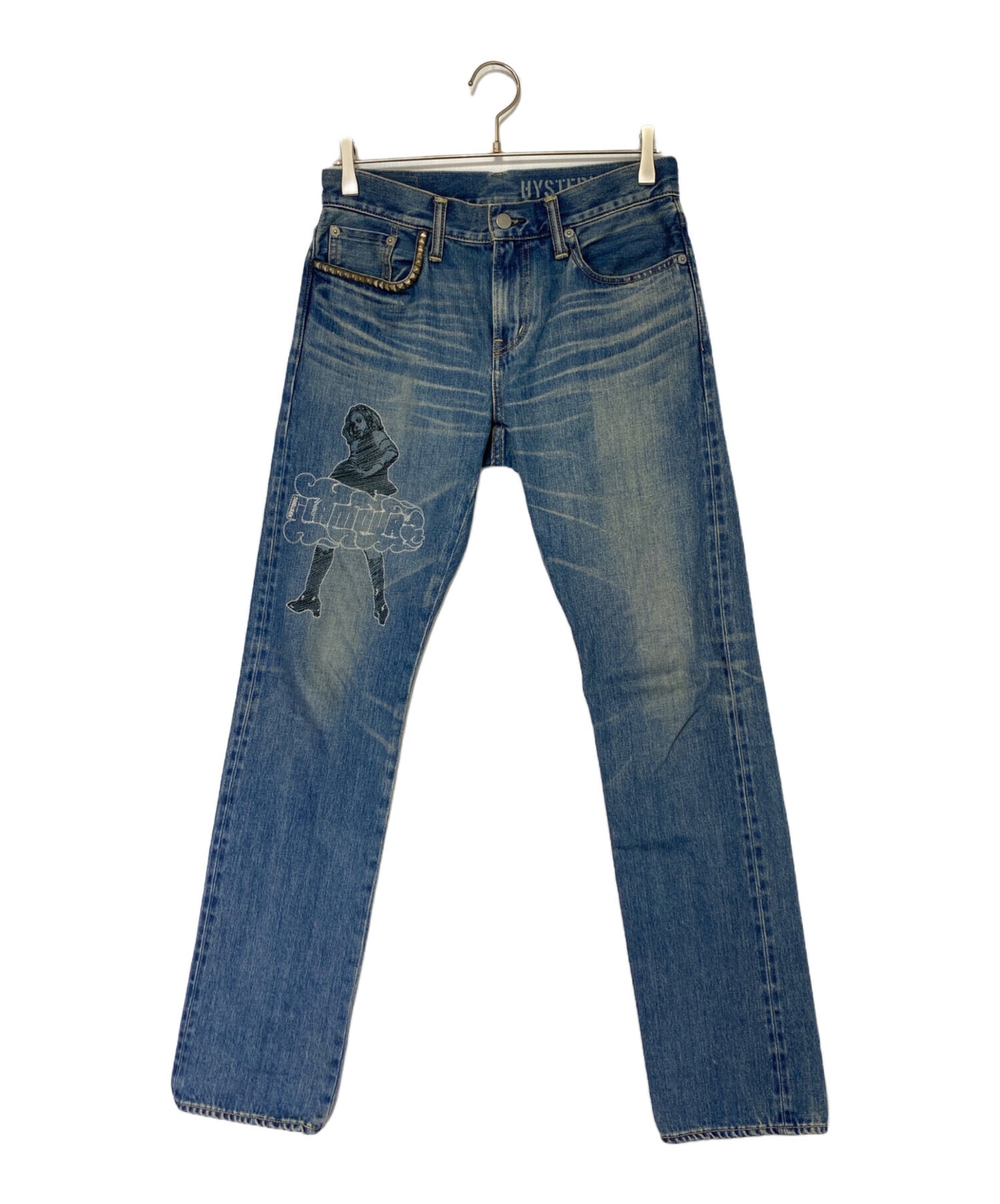 [Pre-owned] Hysteric Glamour VIXEN GIRL Embroidered Slim Straight Denim Pants 02213AP20
