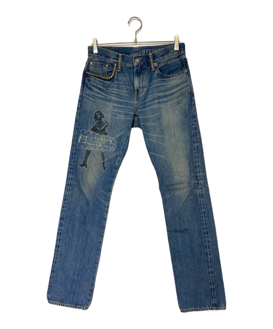 [Pre-owned] Hysteric Glamour VIXEN GIRL Embroidered Slim Straight Denim Pants 02213AP20