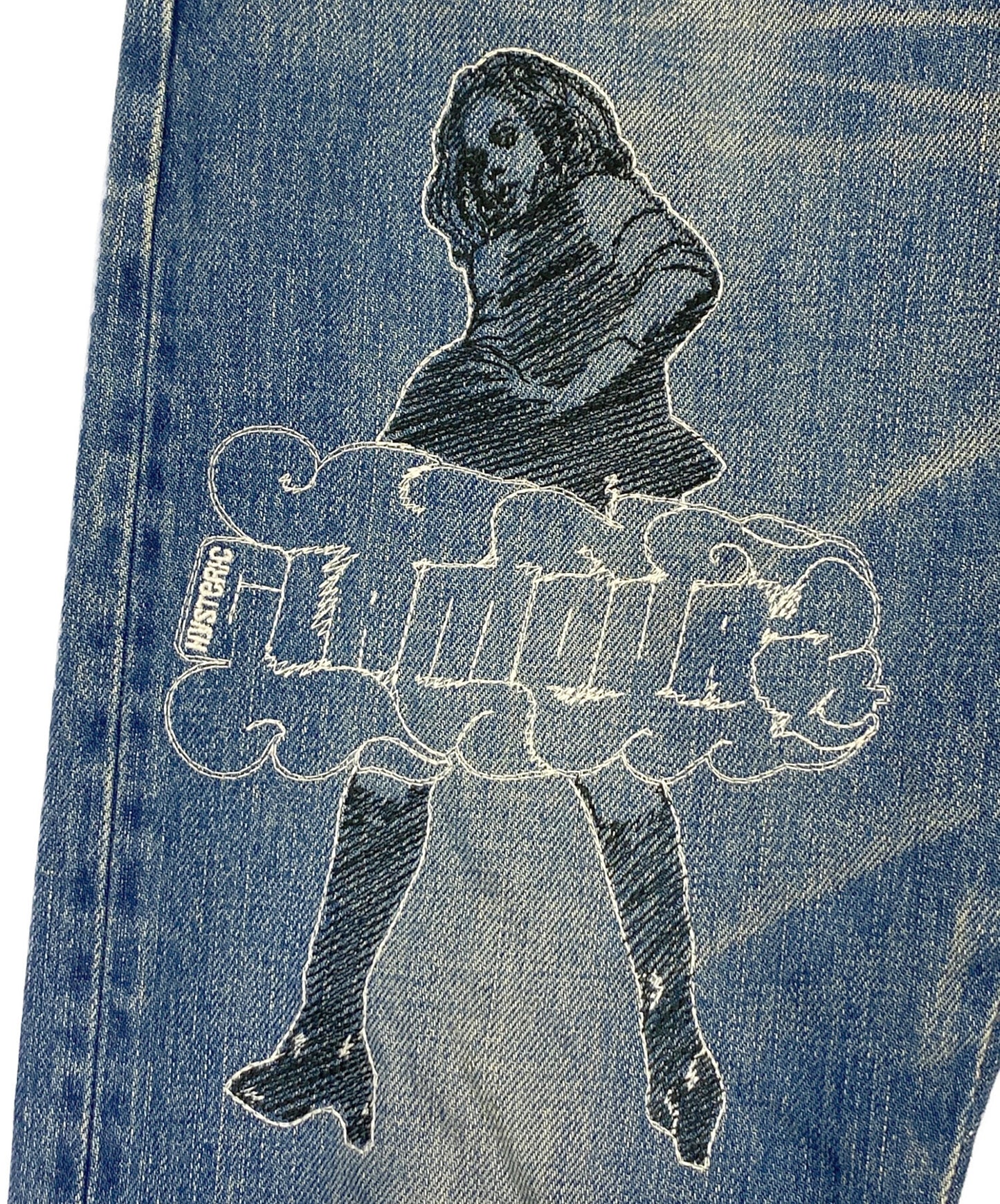 [Pre-owned] Hysteric Glamour VIXEN GIRL Embroidered Slim Straight Denim Pants 02213AP20