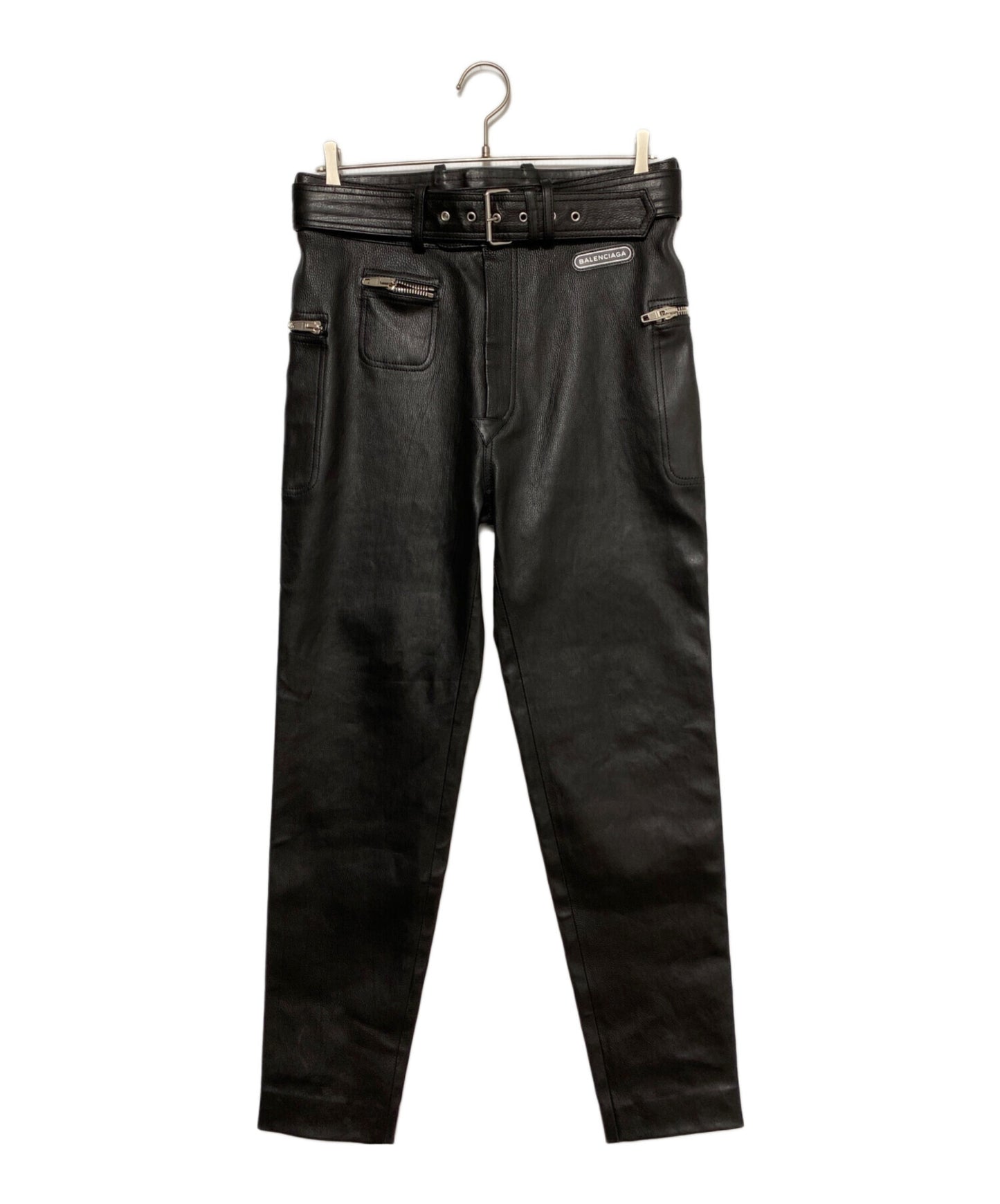 [Pre-owned] BALENCIAGA Leather biker pants 470171 TVH05