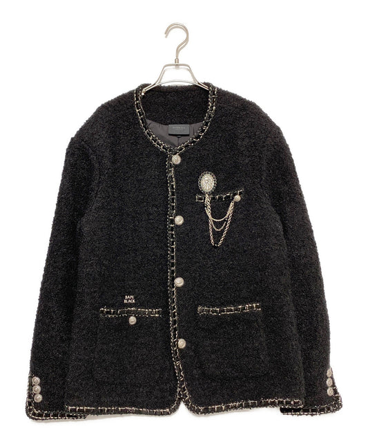 [Pre-owned] A BATHING APE COLLARLESS TWEED JACKET BBKJKM142302N