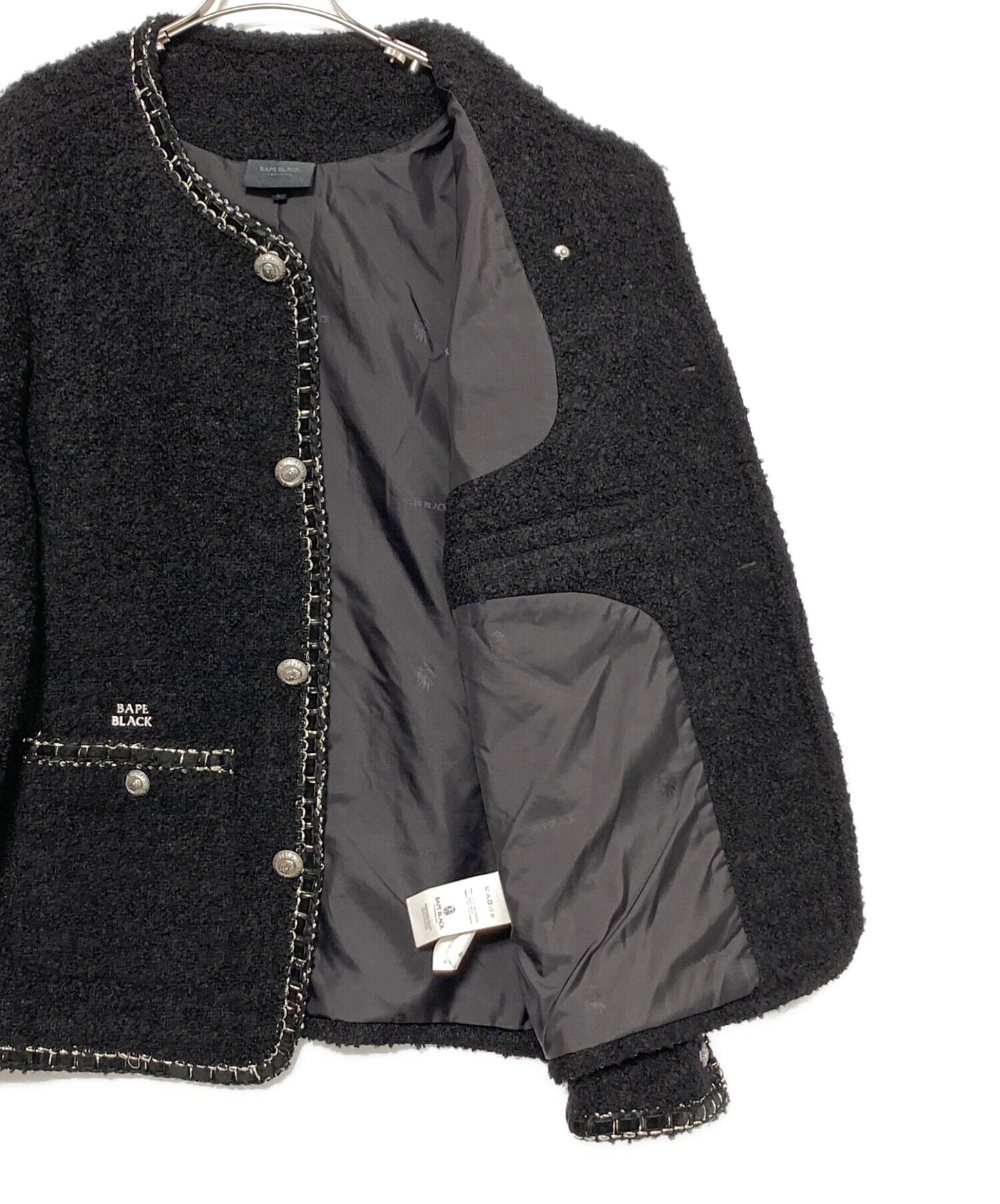 [Pre-owned] A BATHING APE COLLARLESS TWEED JACKET BBKJKM142302N