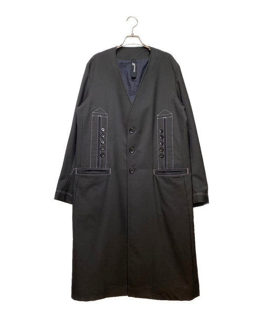 [Pre-owned] GROUND Y No collar stitch design long jacket GZ-J01-100