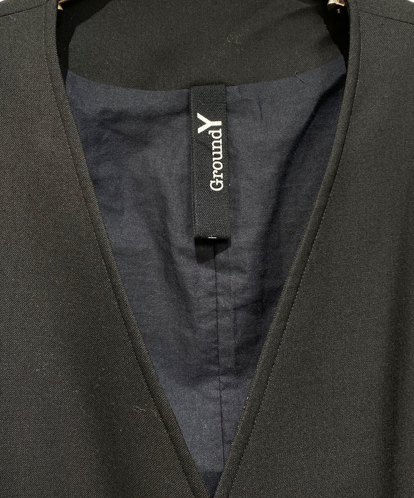 [Pre-owned] GROUND Y No collar stitch design long jacket GZ-J01-100