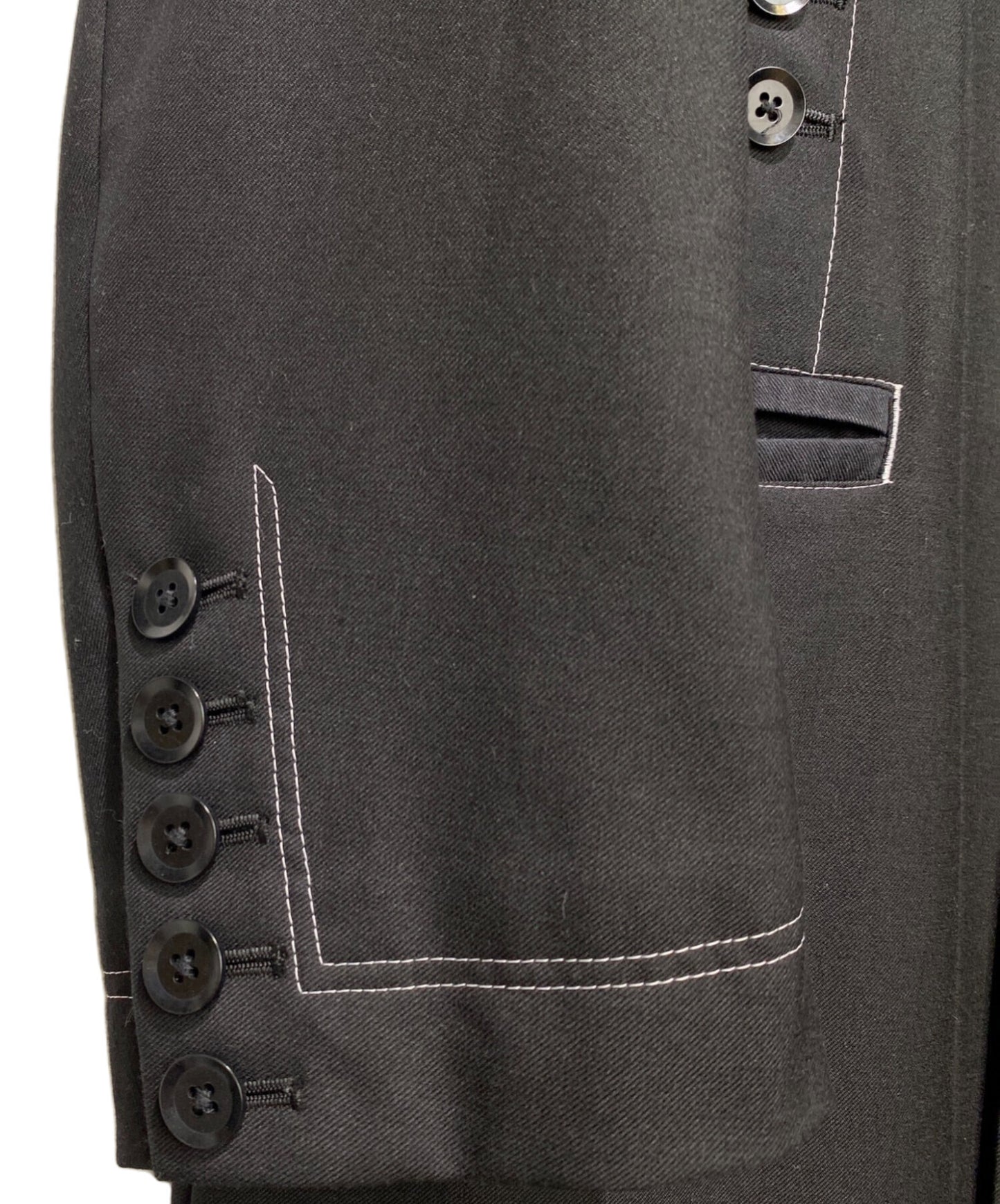 [Pre-owned] GROUND Y No collar stitch design long jacket GZ-J01-100