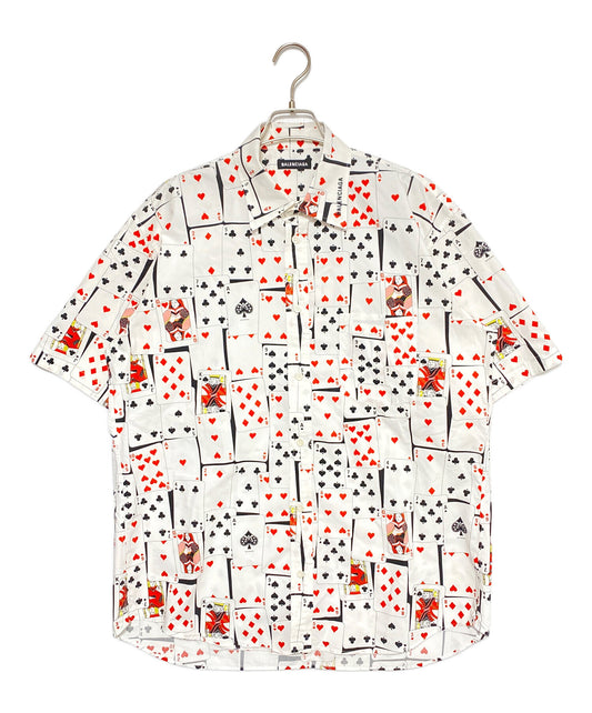 [Pre-owned] BALENCIAGA Trump Pattern Oversized Short-Sleeved Shirt 571445 TEL46