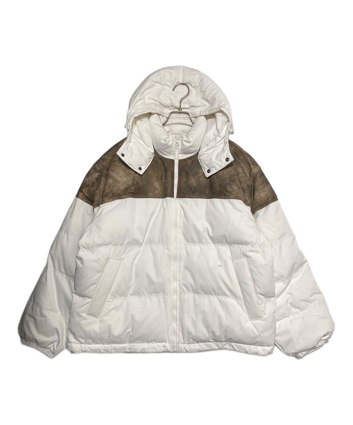 [Pre-owned] SUPREME Leather Yoke Puffer Jacket