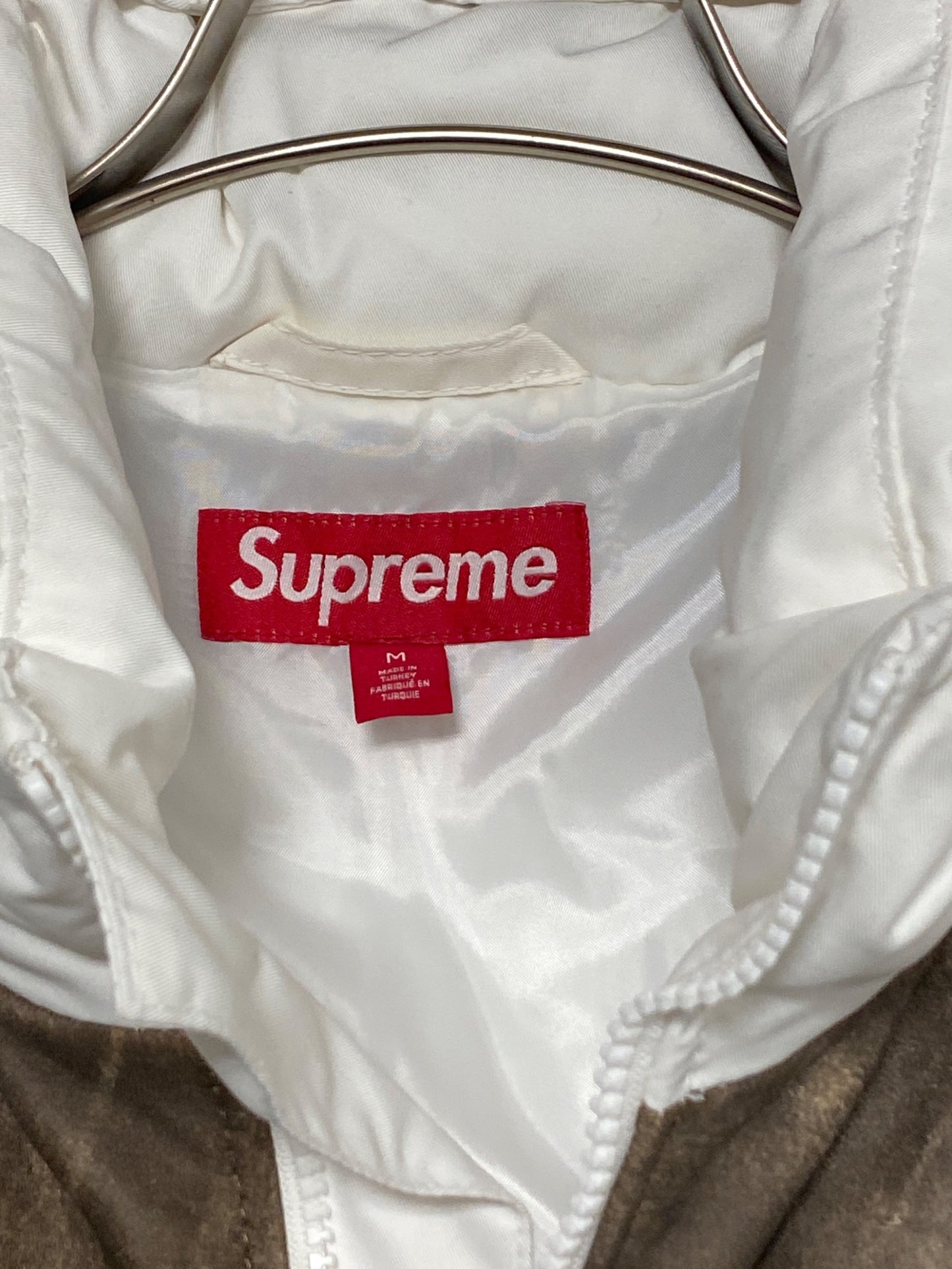 [Pre-owned] SUPREME Leather Yoke Puffer Jacket